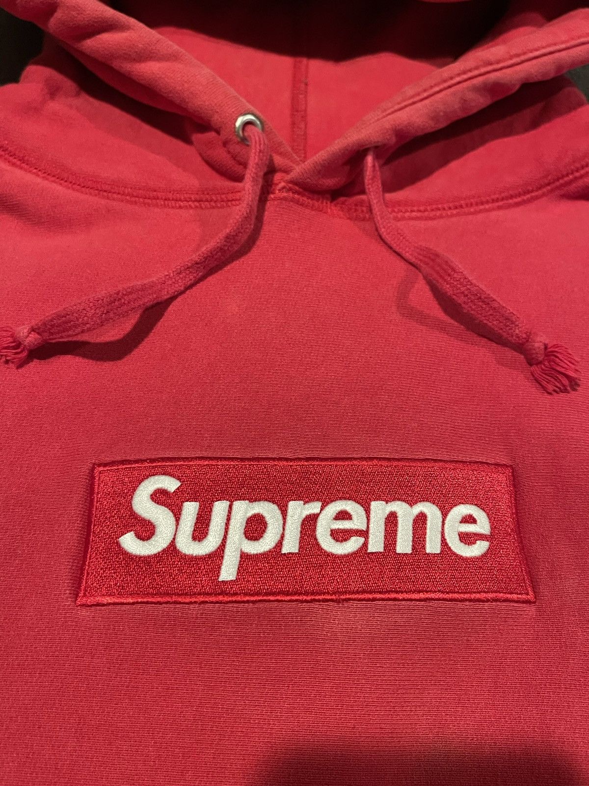 image of Supreme 2016 Red On Red Box Logo Hoodie, Men's (Size XL)