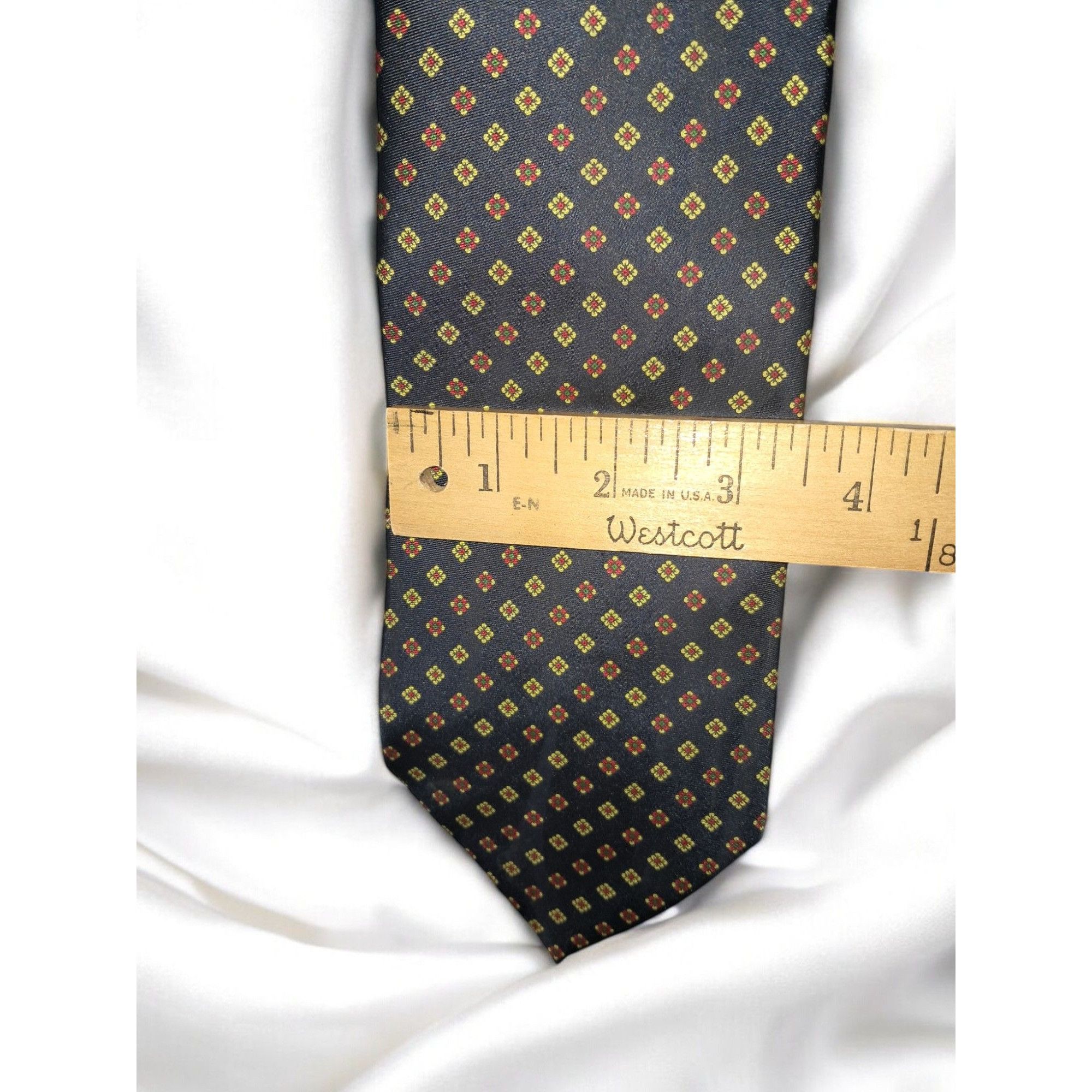 Firenze Firenze 100% Silk Tie, Black Geometric with Accents of Red, Size ONE SIZE - 6 Thumbnail