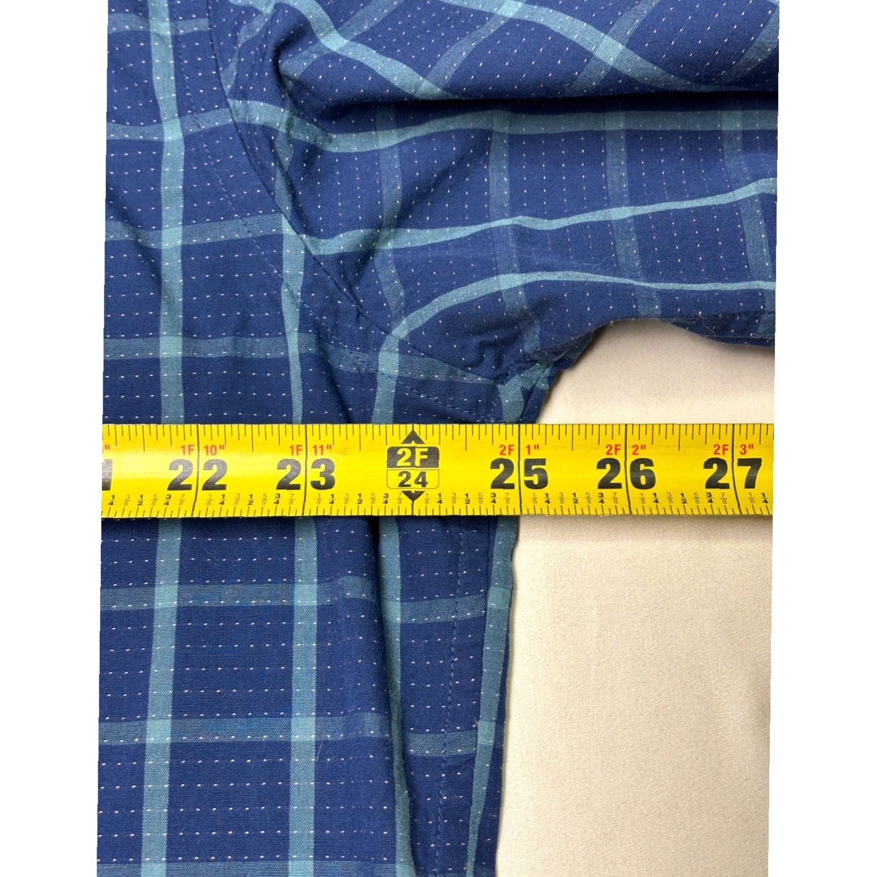 UNTUCKit UNTUCKit Men's XXL Slim Fit Blue Green Plaid Long Sleeve Cotton Button-Up Shirt Size US XXL / EU 58 / 5 - 7 Thumbnail