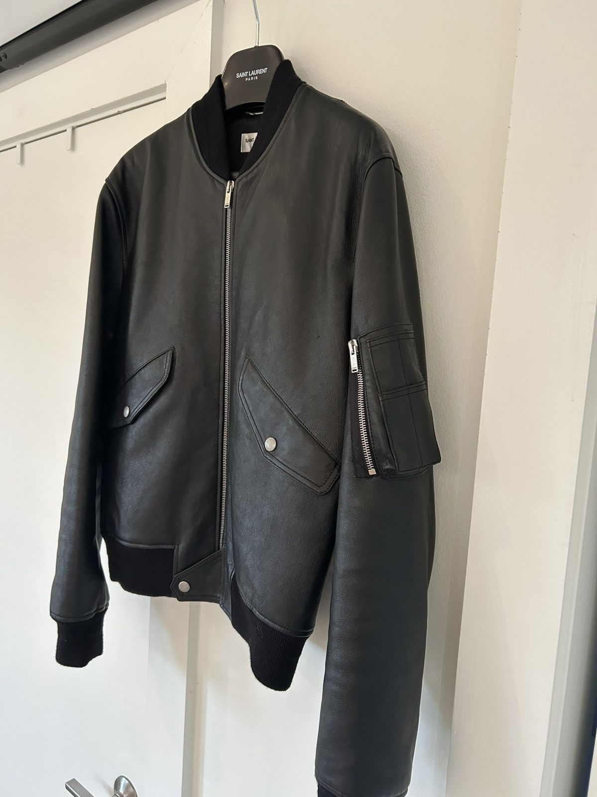Saint Laurent Paris Saint Laurent MA-1 Lambskin Bomber (IT50) Size US M / EU 48-50 / 2 - 4 Thumbnail