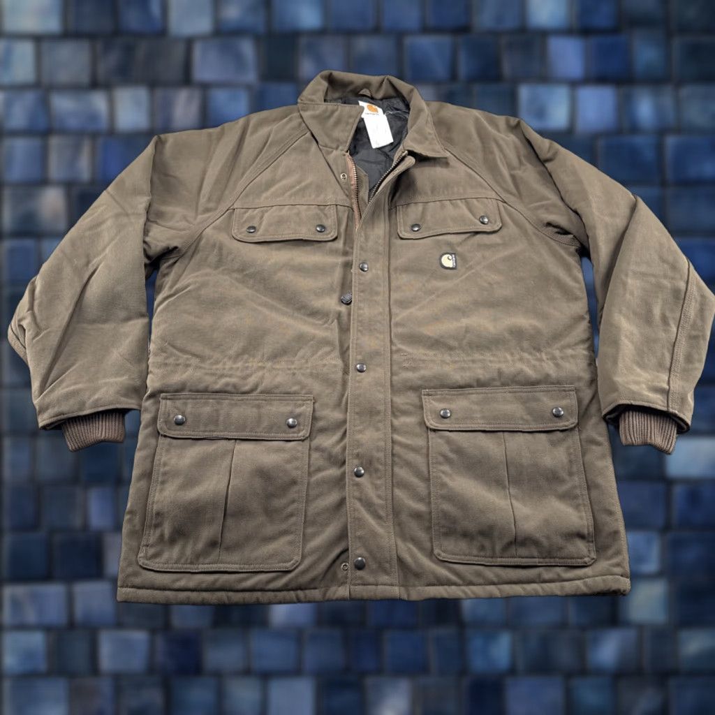 Carhartt VINTAGE Carhartt C41 Field Jacket Men XL Brown Denim 90s Work Jacket Streetwear Lined Size US XL / EU 56 / 4 - 1 Thumbnail