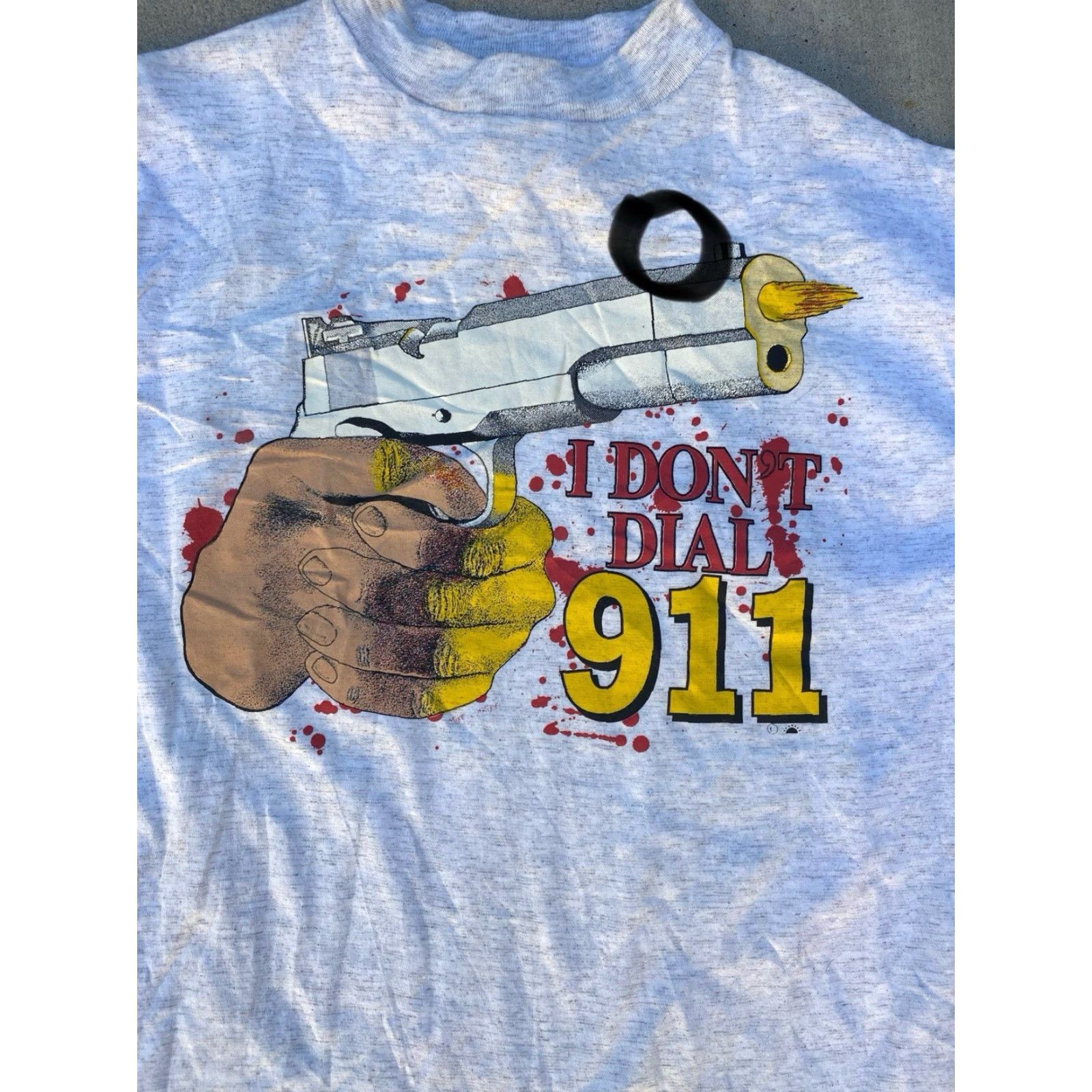 Vintage VINTAGE I Dont Dial 911 T Shirt Hand Gun Graphic Tee Warrior Inc Nashville Sz L Mens Gray Cotton Blend 1990s Graphic Print Short Sleeve Size US L / EU 52-54 / 3 - 3 Thumbnail