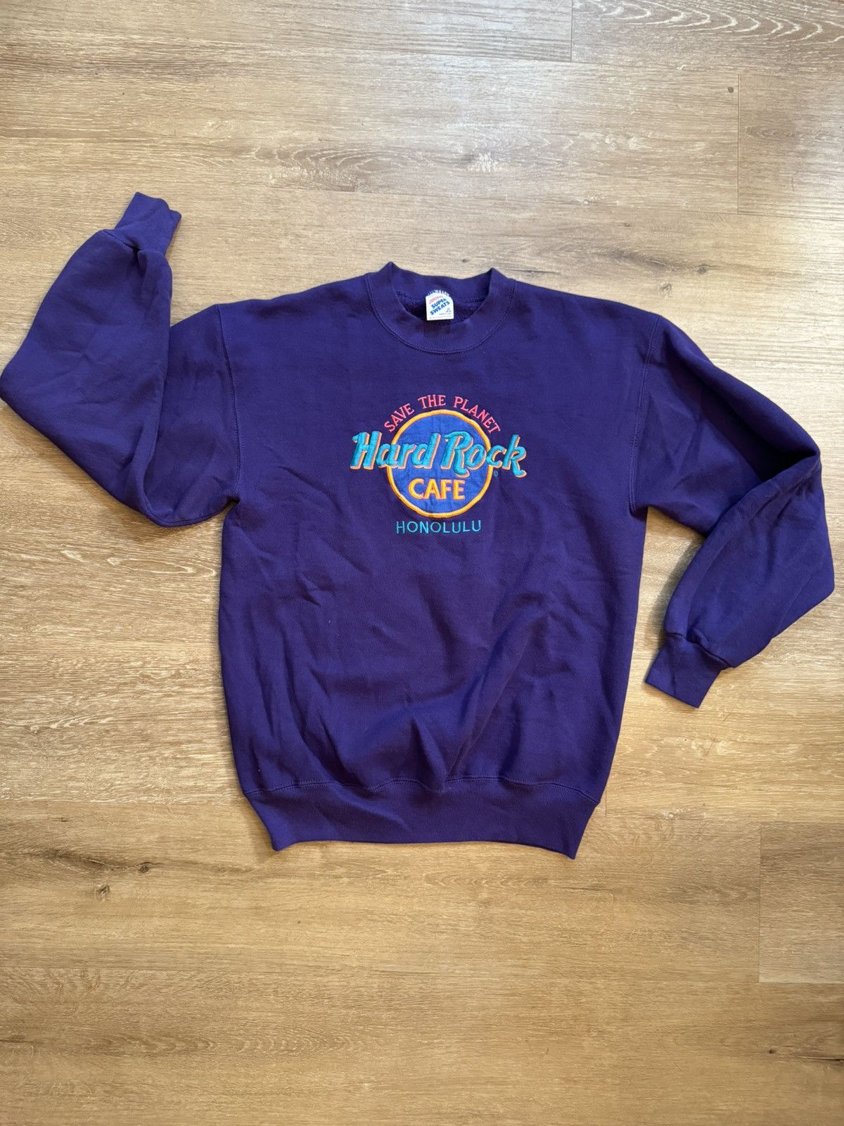 Hard Rock Cafe × Jerzees × Vintage Vintage Hard Rock Honolulu Crew Neck Embroidered Sweatshirt Size US M / EU 48-50 / 2 - 10 Thumbnail