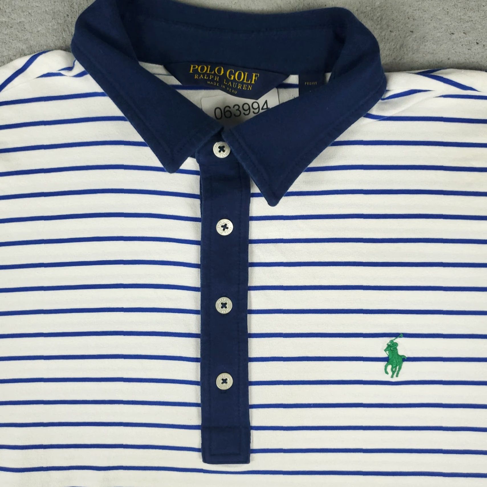 Ralph Lauren Ralph Lauren Polo Shirt Mens Large White Blue Striped Short Sleeve Activewear Size US L / EU 52-54 / 3 - 2 Thumbnail