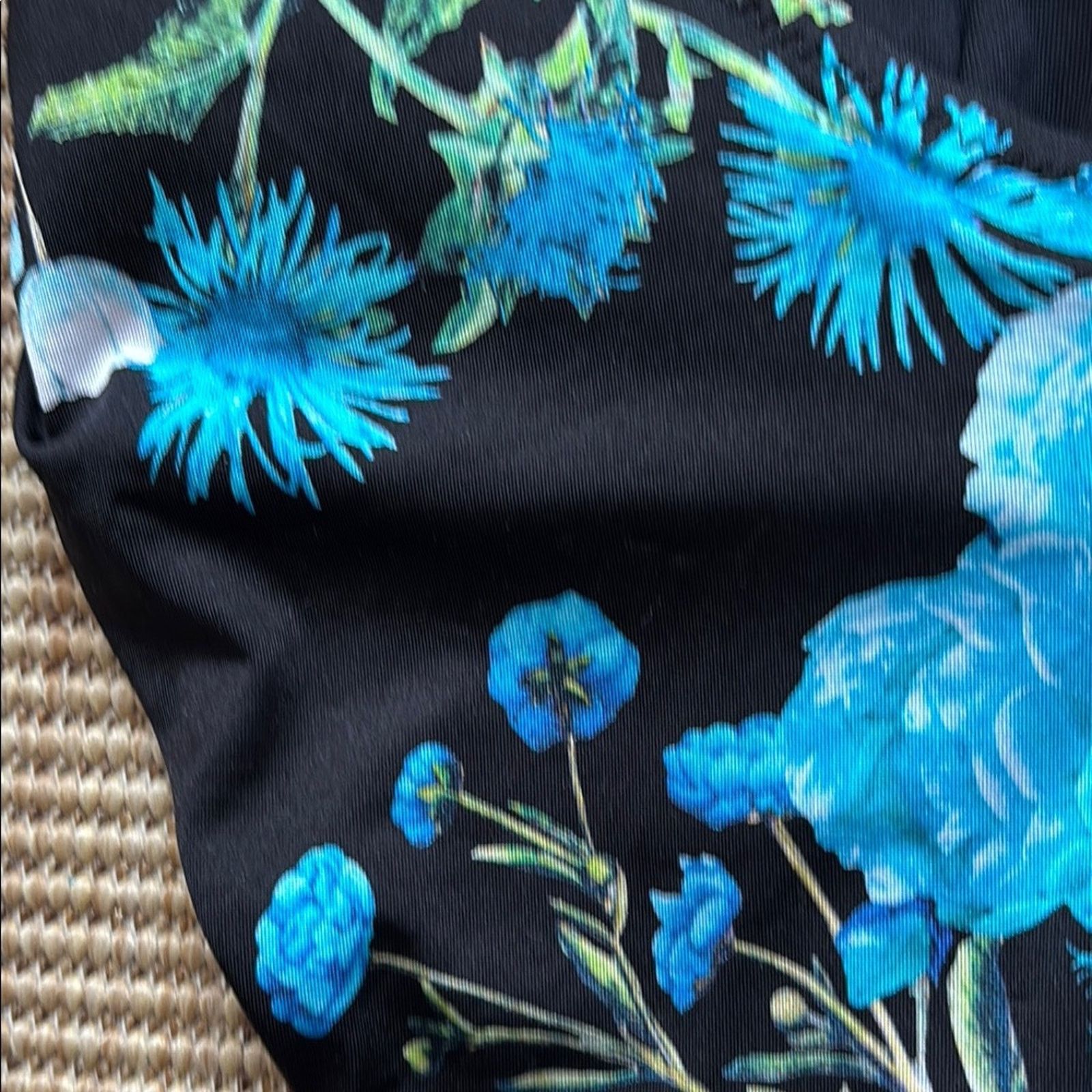 Blumarine NWT Blumarine Black and Blue One Piece Swimsuit Floral L Size ONE SIZE - 9 Thumbnail