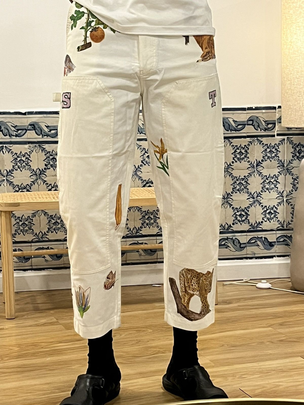 Japanese Brand Small Talk White Nature Workwear Pants Size US 31 - 3 Thumbnail