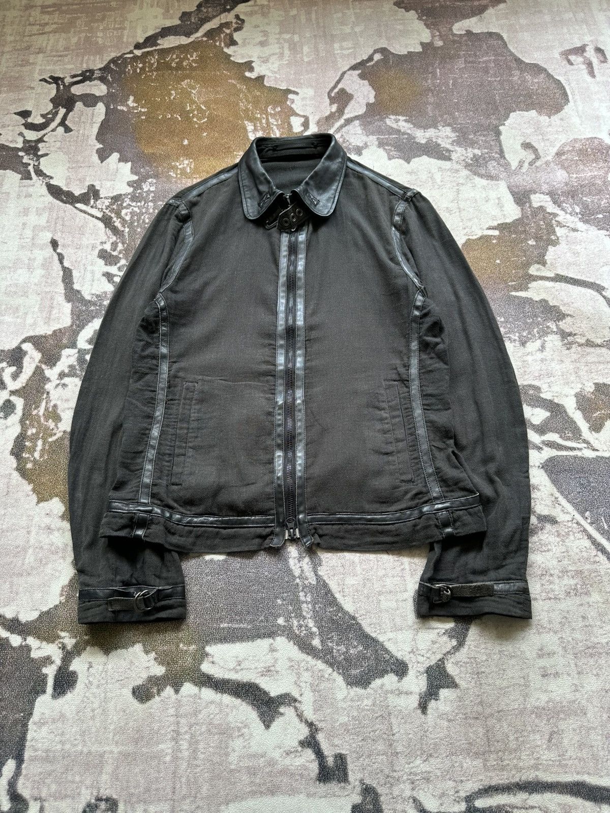 Japanese Brand 00's Bark Tannage linen leathers light jacket Size US M / EU 48-50 / 2 - 4 Thumbnail