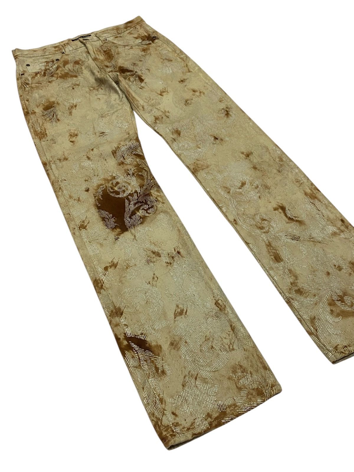 If Six Was Nine Yoshiyuki konishi Gold Paisley Pattern Denim Pants Size US 30 / EU 46 - 19 Thumbnail