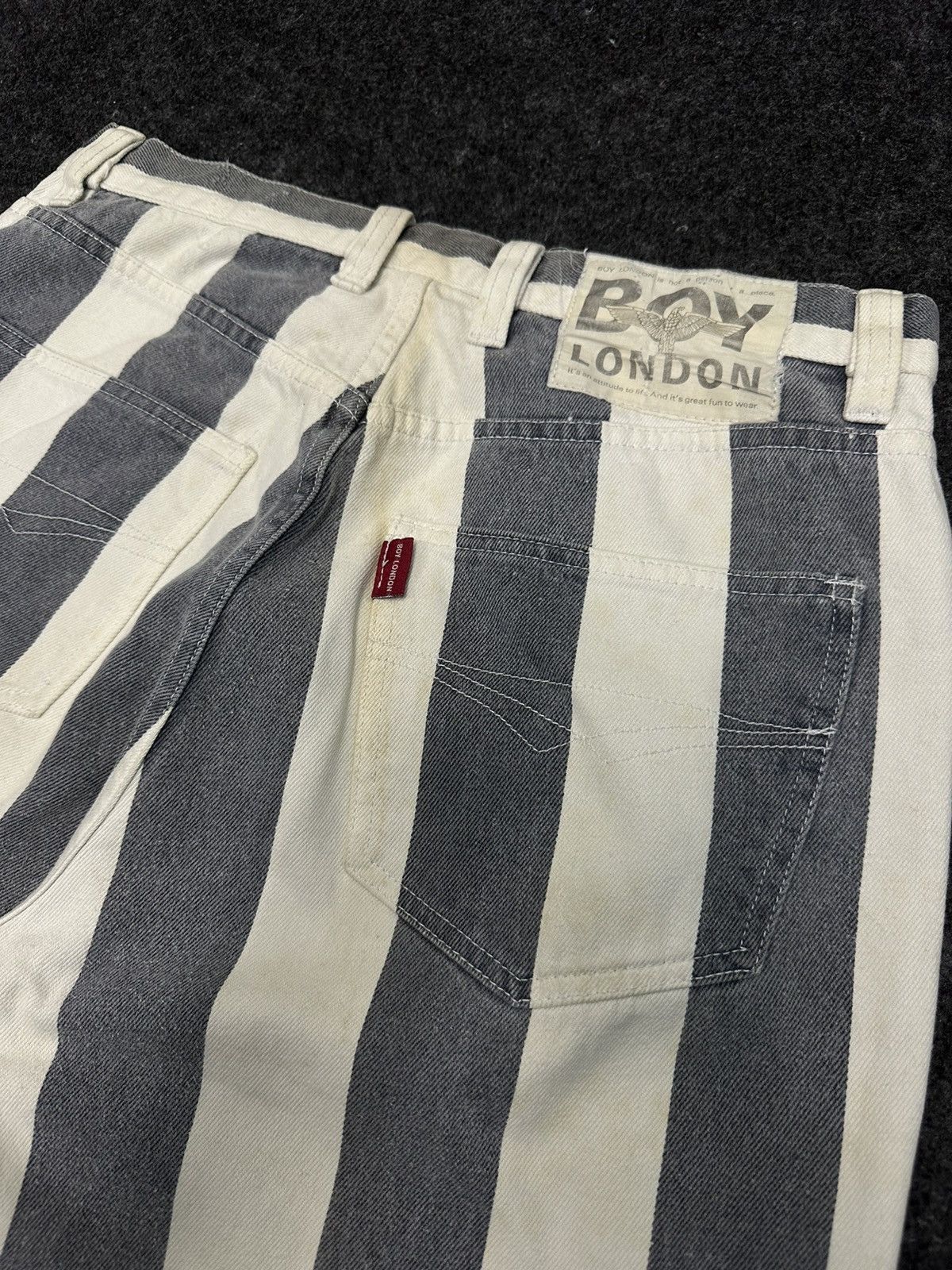 Boy London × Vintage Vintage Boy London Stripe Denim Size 31 F37 Size US 31 - 6 Thumbnail
