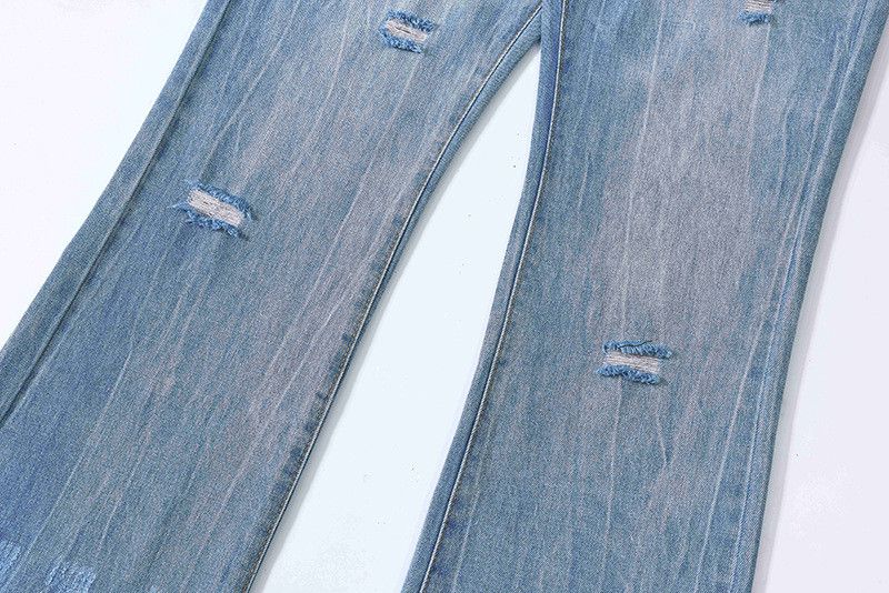 Vintage American retro washed cleanfit ripped flared jeans for men Size US 32 / EU 48 - 4 Thumbnail