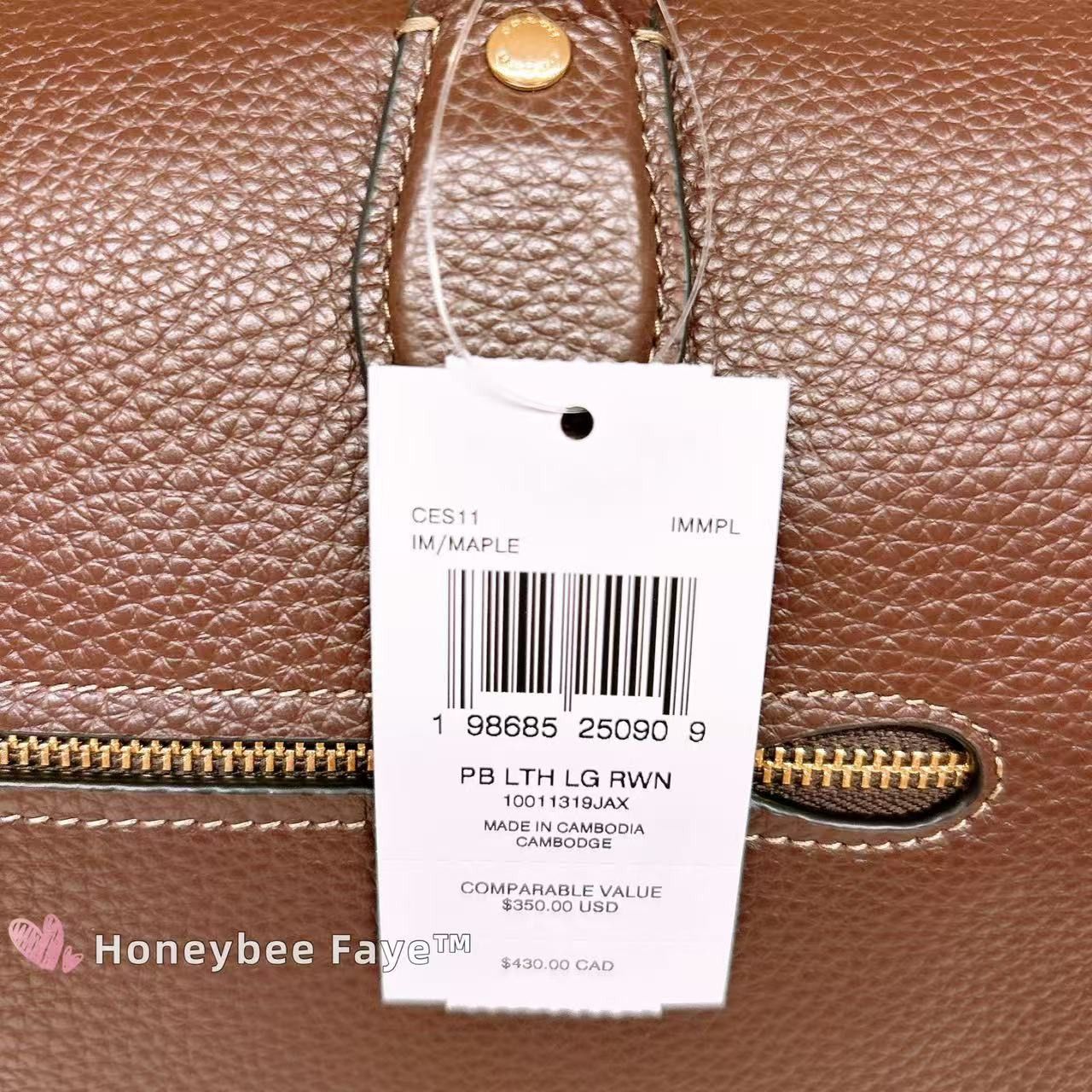 Coach Rowan Large Satchel Bag CES11 Gold/Maple Size ONE SIZE - 7 Thumbnail