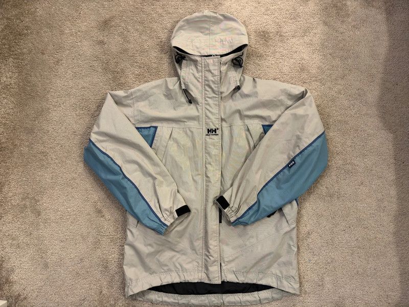 Helly Hansen Men's Jacket Raincoat Windbreaker M Hooded Beige Waterproof Size US M / EU 48-50 / 2 - 2 Thumbnail