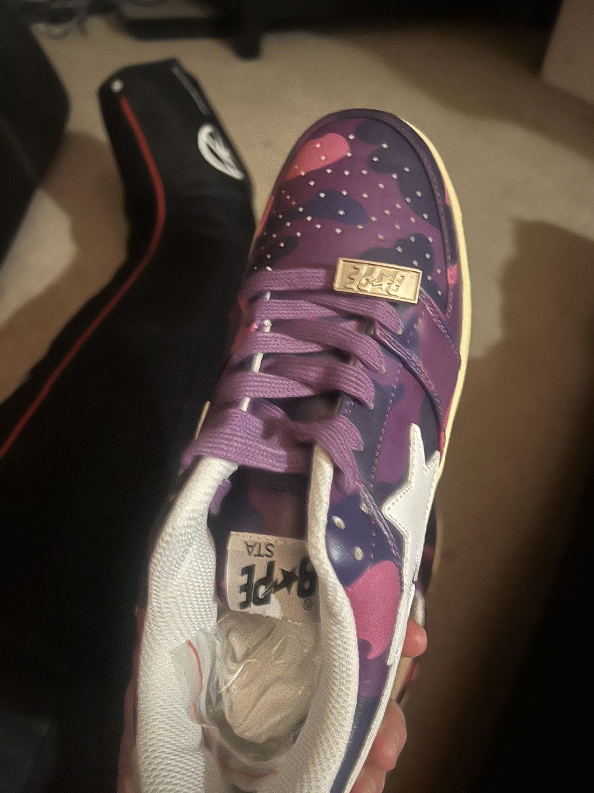 Bape A bathing ape Bape Bapesta purple camo sneakers size 10 Size US 10 / EU 43 - 10 Thumbnail
