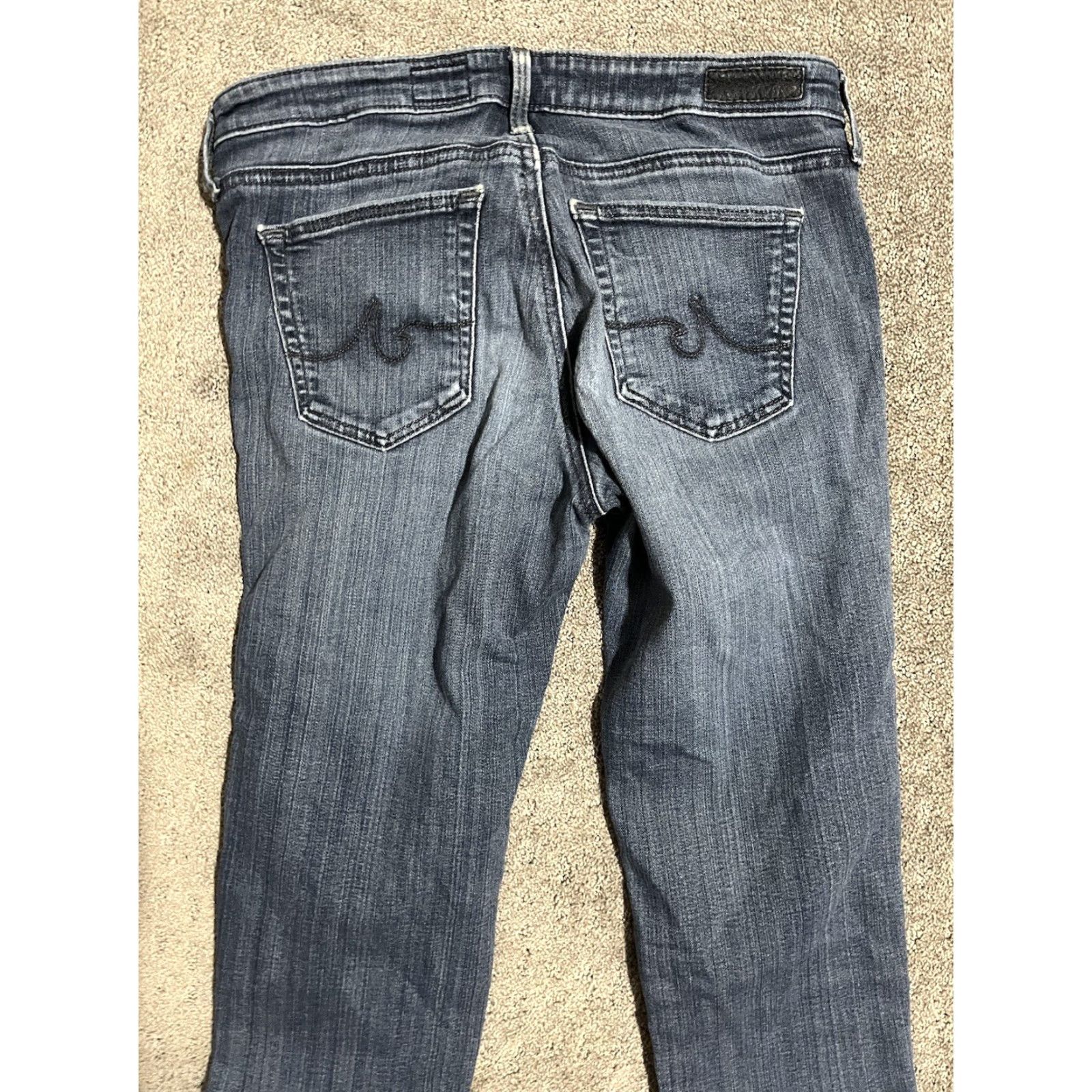 Vintage AG Adriano Goldschmied Jeans Womens 27R The Legging Super Skinny Blue Denim 27 Inseam 28 Logo Stretch Size 27" / US 4 / IT 40 - 4 Thumbnail