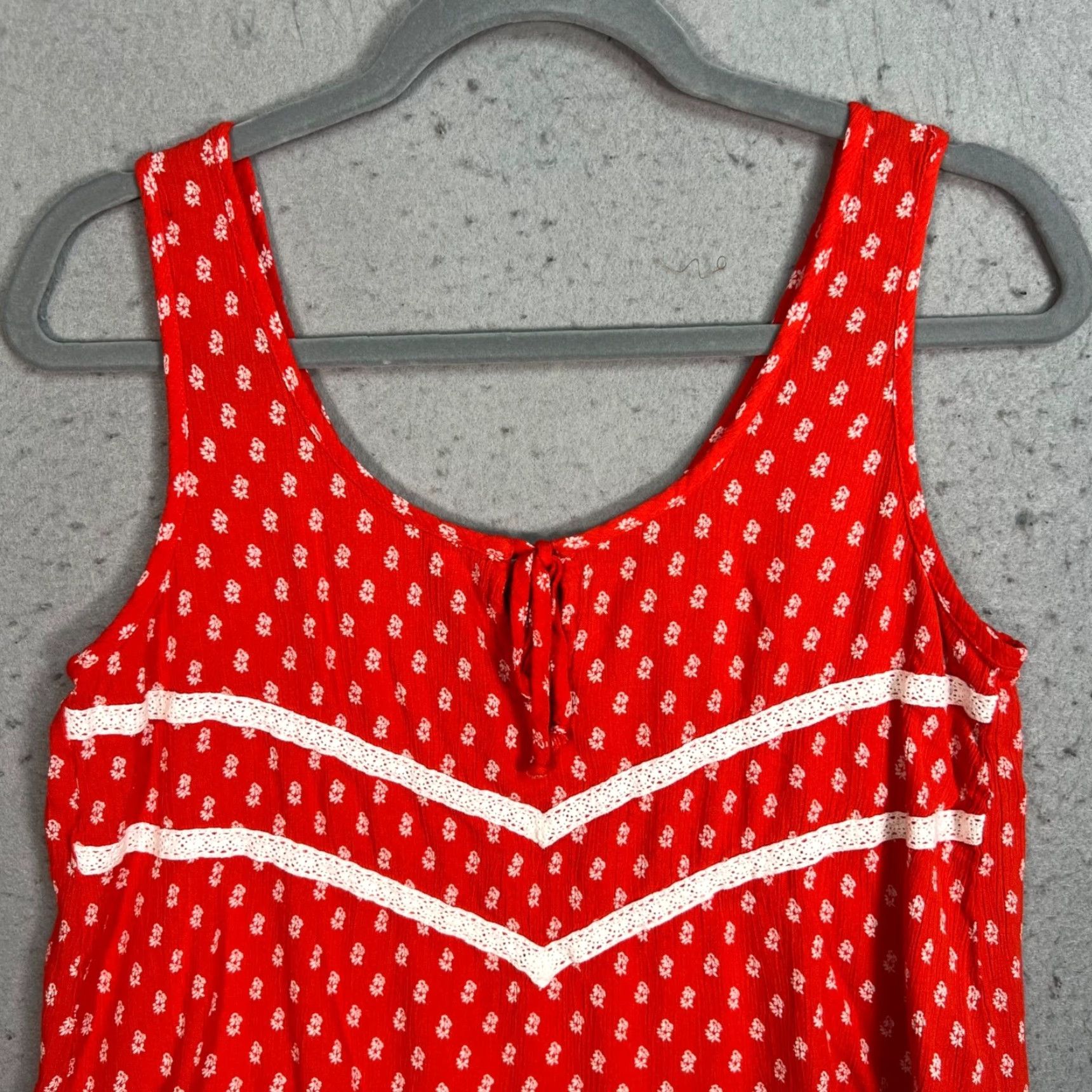 Vintage VINTAGE Patrons Of Peace Women's Sleeveless Floral Top Size Medium Red Rayon Bohemian Spring Summer Size M / US 6-8 / IT 42-44 - 5 Thumbnail