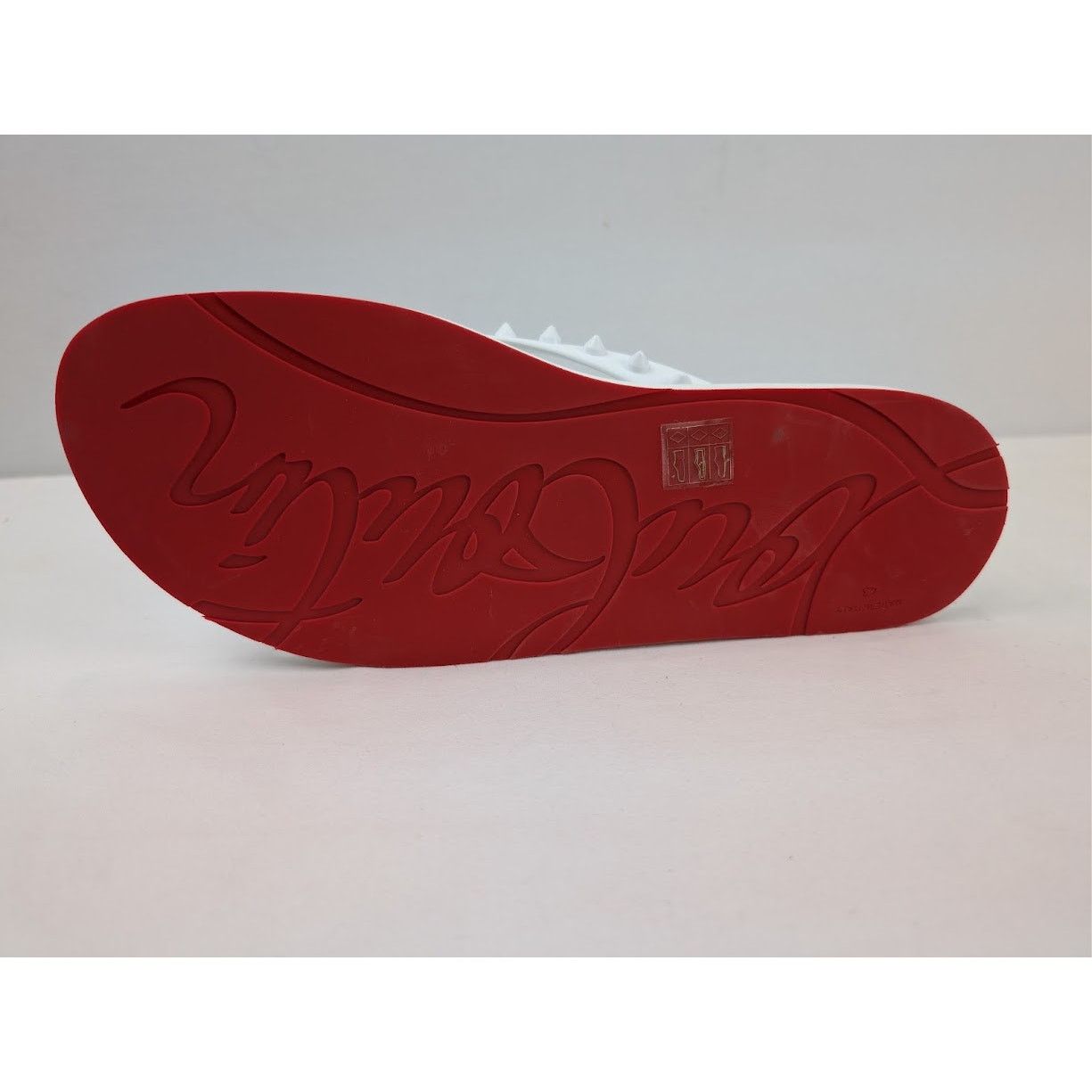 Christian Louboutin o1rshd1 Loubi Flip Flat Slippers in White Size US 10 / EU 43 - 11 Thumbnail