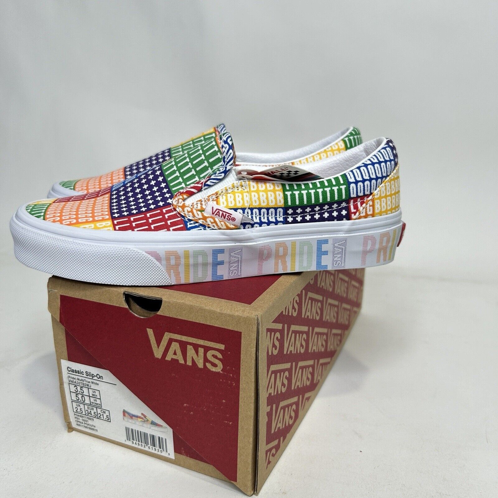 Vans Vans Classic Slip-On “Pride/Multi True White” 2024 Size US 5 / IT 35 - 1 Thumbnail