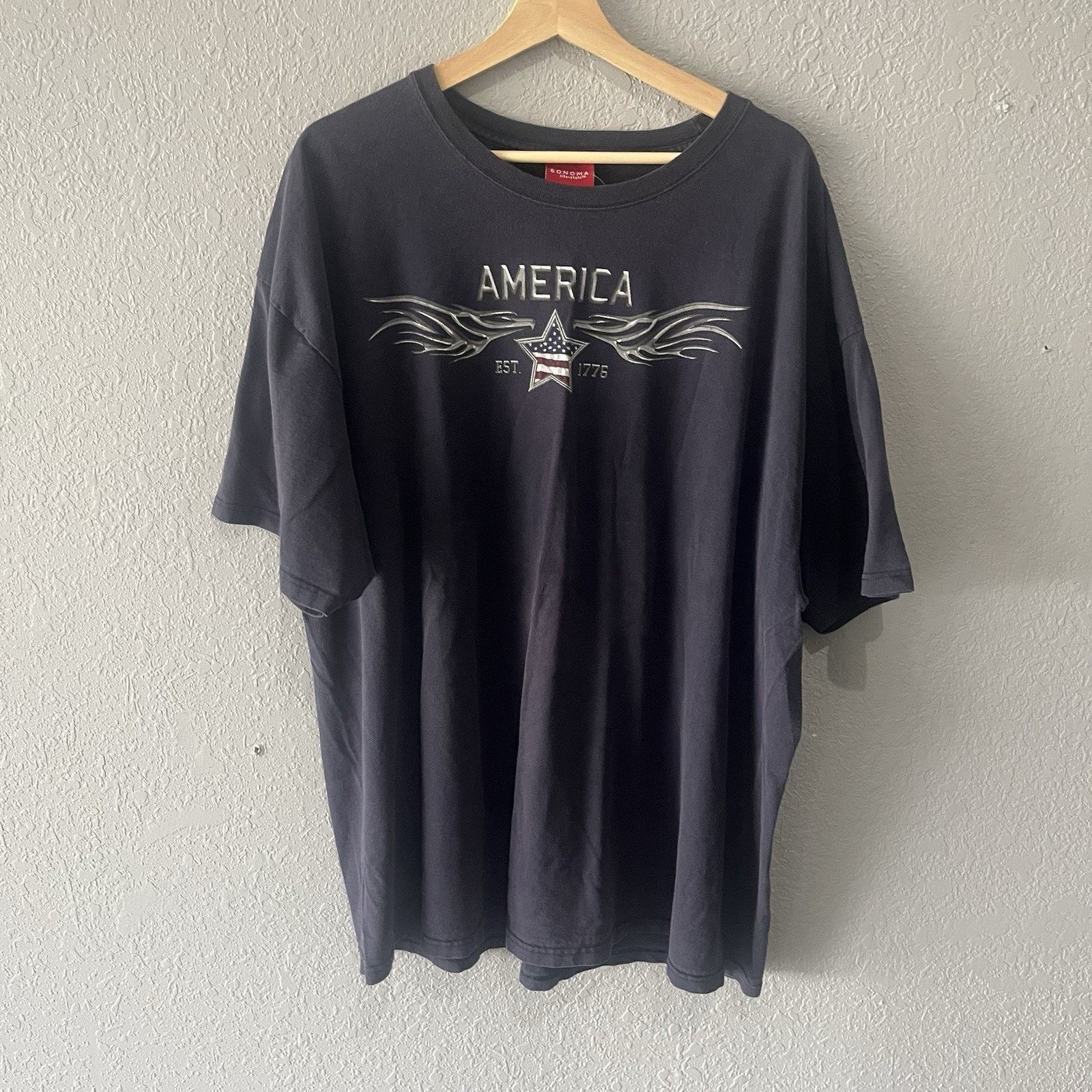 Sonoma Vintage Navy Chrome Flame Biker Tshirt Men’s XXL short Sleev Size US XXL / EU 58 / 5 - 1 Thumbnail
