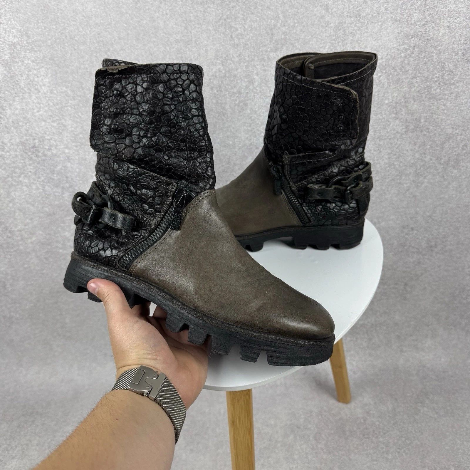 A.S.98 AS 98 Airstep Biker Leather Boots Rockstar Women Size US 11 / IT 41 - 8 Thumbnail