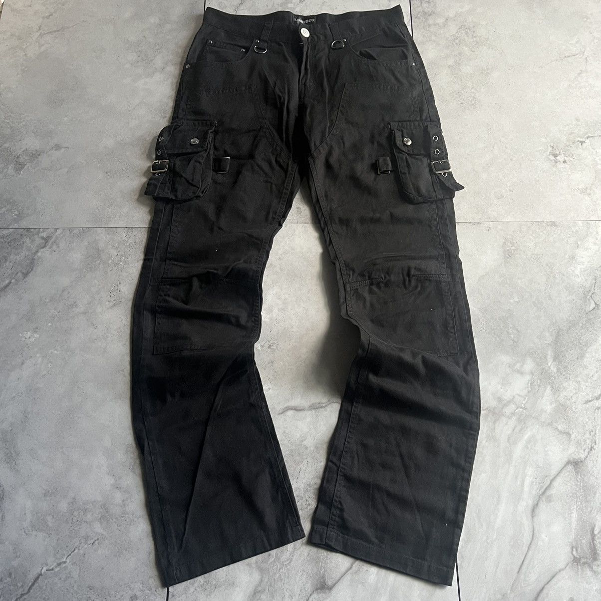 ★CRANK★LOW RISE CARGO SKIRT_BK★正規品/韓国直送料込/人気 Womens Vegan Leather Low Rise Cargo Shorts Generation Kiss