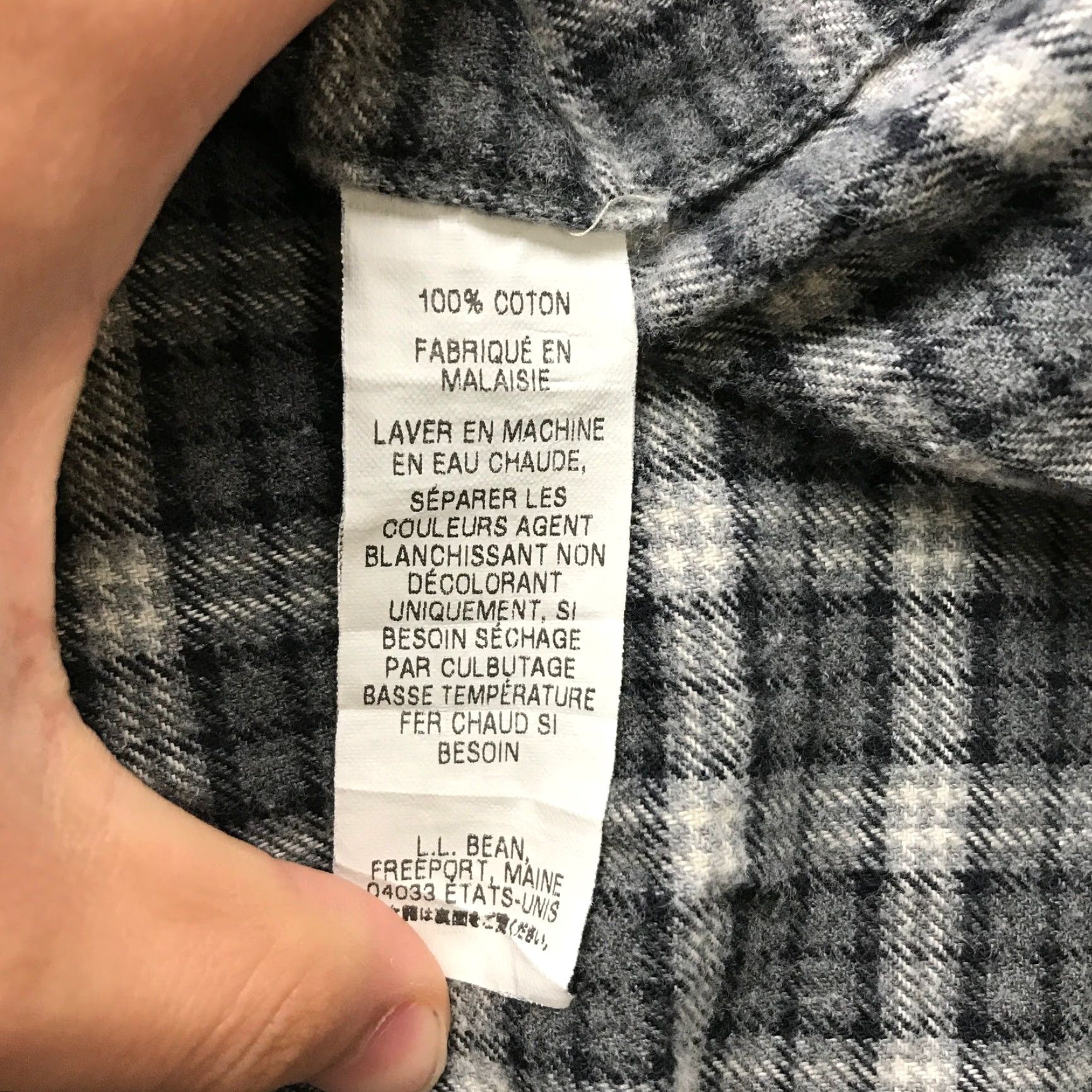 Vintage LL Bean Plaid Flannel Button-Down Shirt Mens 2XL Black Gray White 0 GPY7 Size US XXL / EU 58 / 5 - 3 Thumbnail