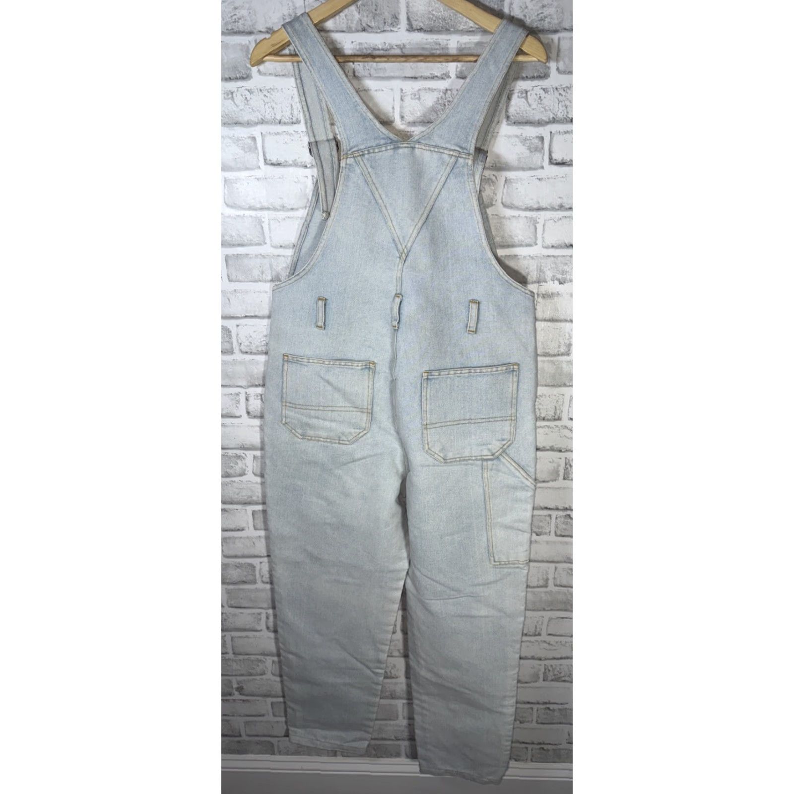 Denime VINTAGE NEW ORDER Denim Overalls Womens M Light Blue 80s 90s Size 32" / US 10 / IT 46 - 6 Thumbnail