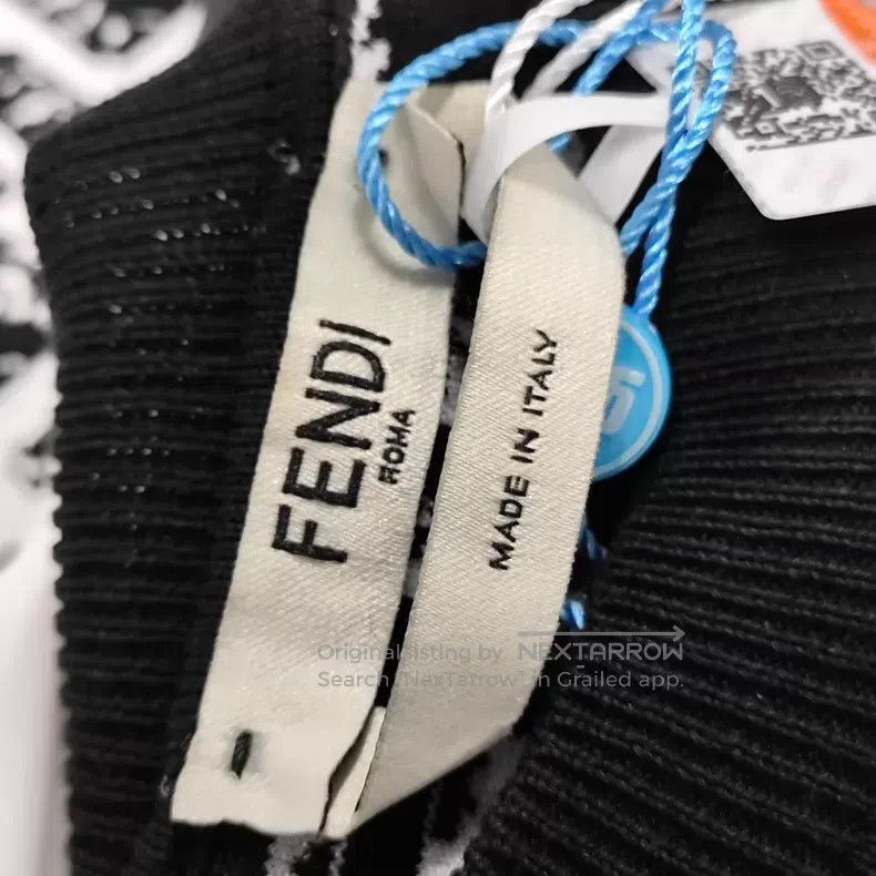 Fendi Fendi Black and White Monogram Printed Logo Knit Elastic D Size XS / US 0-2 / IT 36-38 - 3 Thumbnail