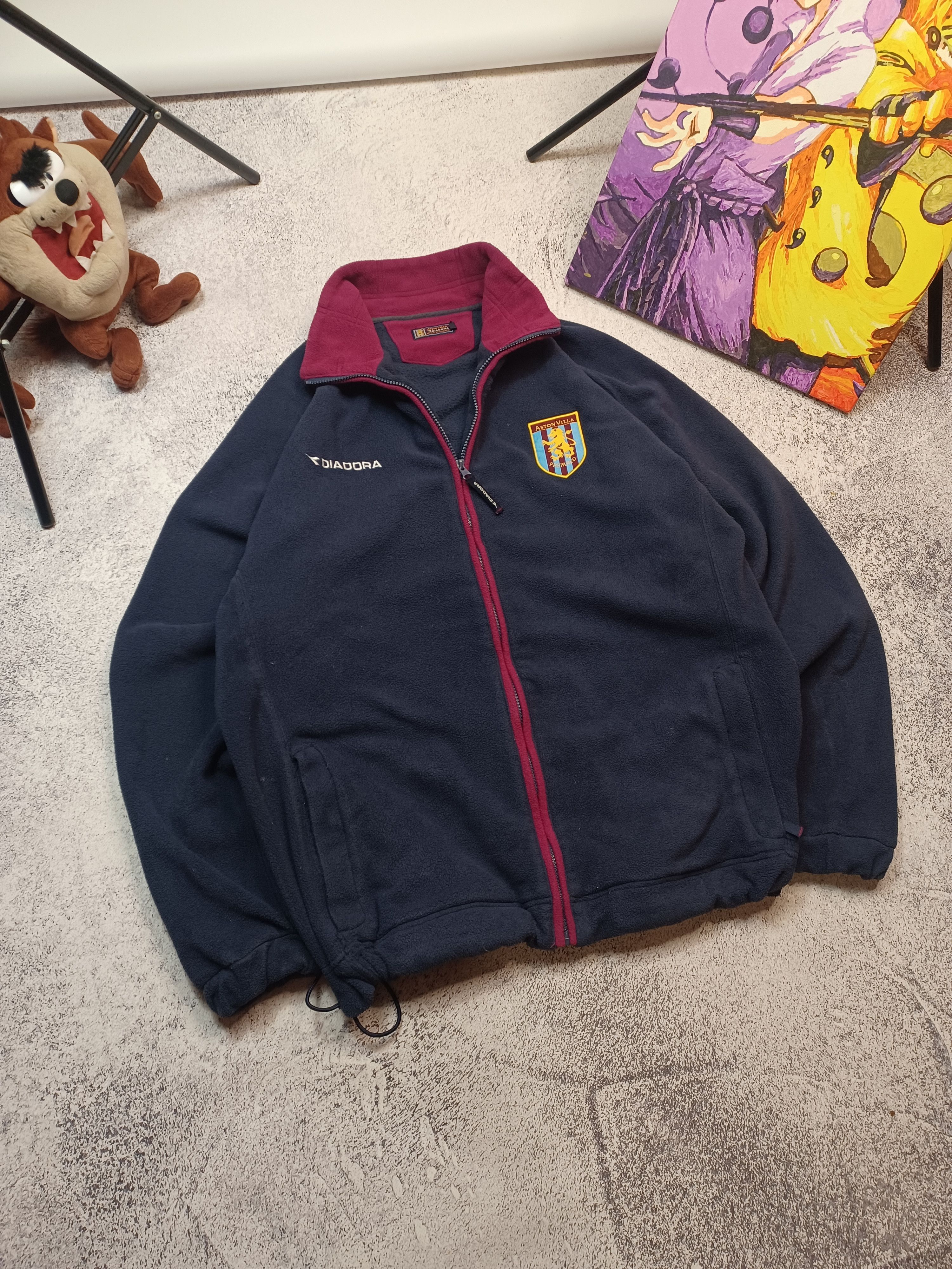 Diadora 90s Vintage Aston Villa Jersey Diadora Fleece Jacket Sherpa Size US XXL / EU 58 / 5 - 1 Thumbnail