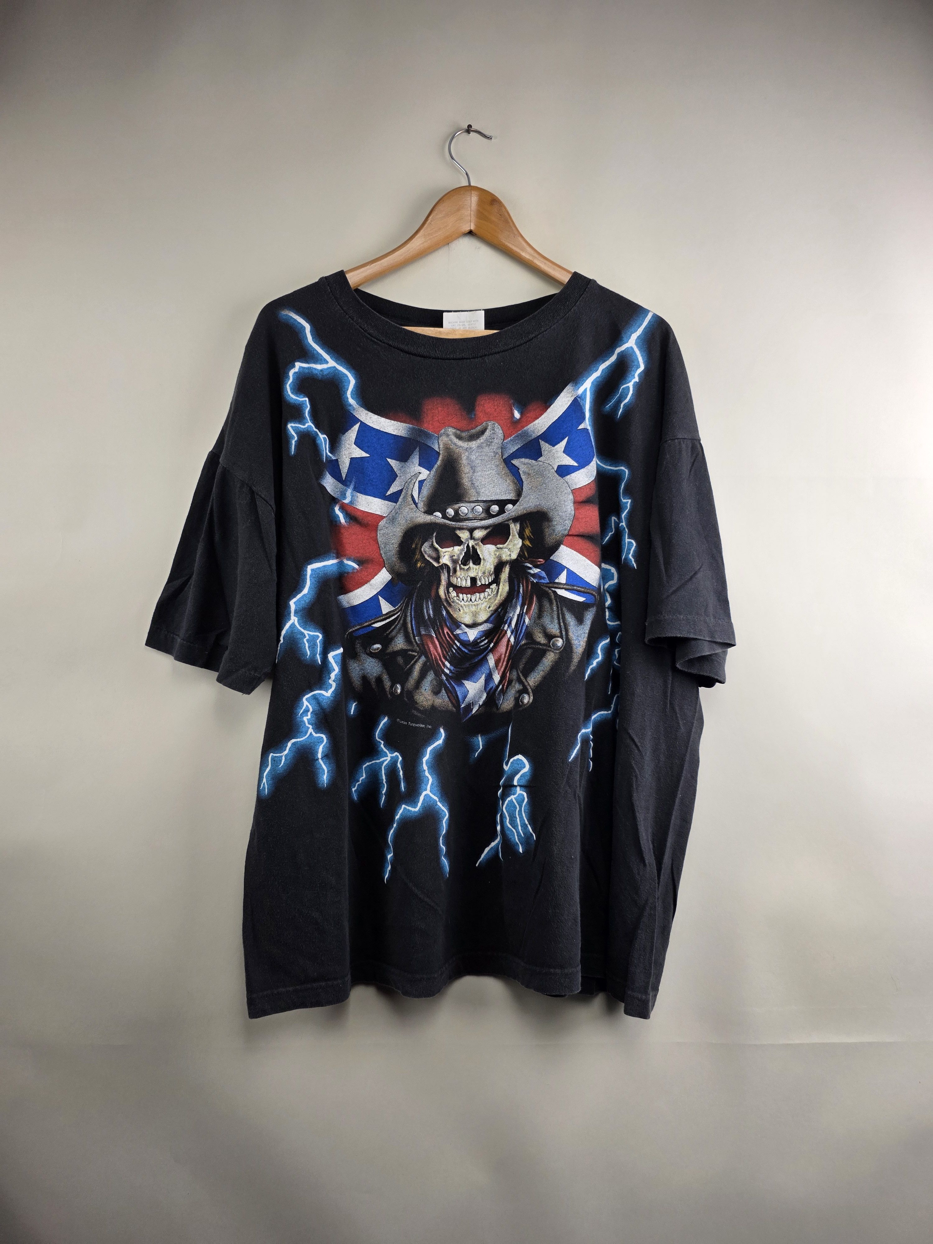 Harley Davidson × Vintage 90s American Thunder Confederate Flag 2XL 25" 29" Size US XXL / EU 58 / 5 - 1 Thumbnail