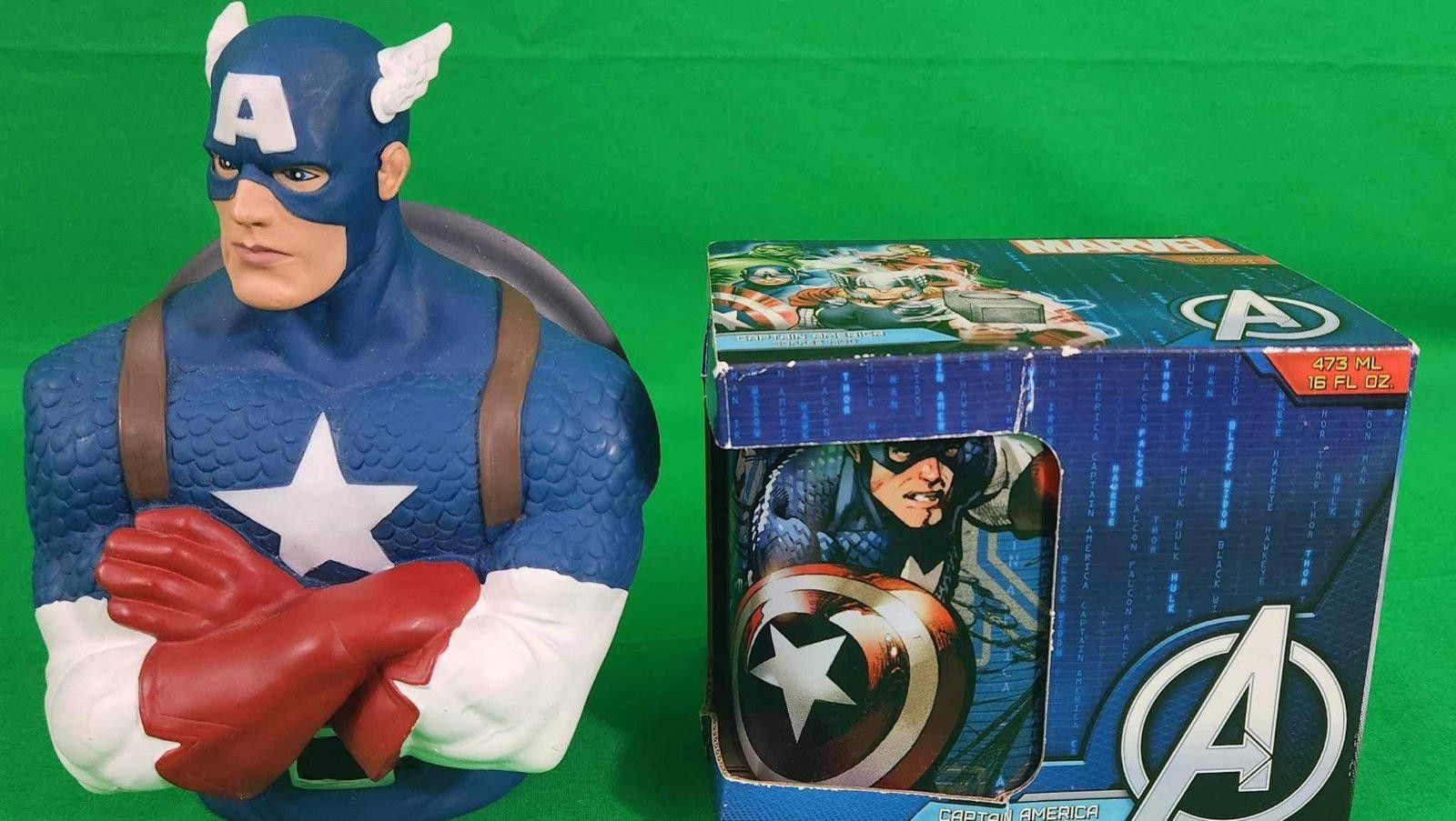 Marvel Comics Captain America Avengers NEW Marvel Hasbro Coin Bank Mug Set Size ONE SIZE - 4 Thumbnail