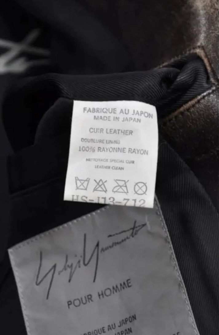 Yohji Yamamoto Yohji Yamamoto Pour Homme Distressed Leather Coat (Rare) Size US M / EU 48-50 / 2 - 9 Thumbnail