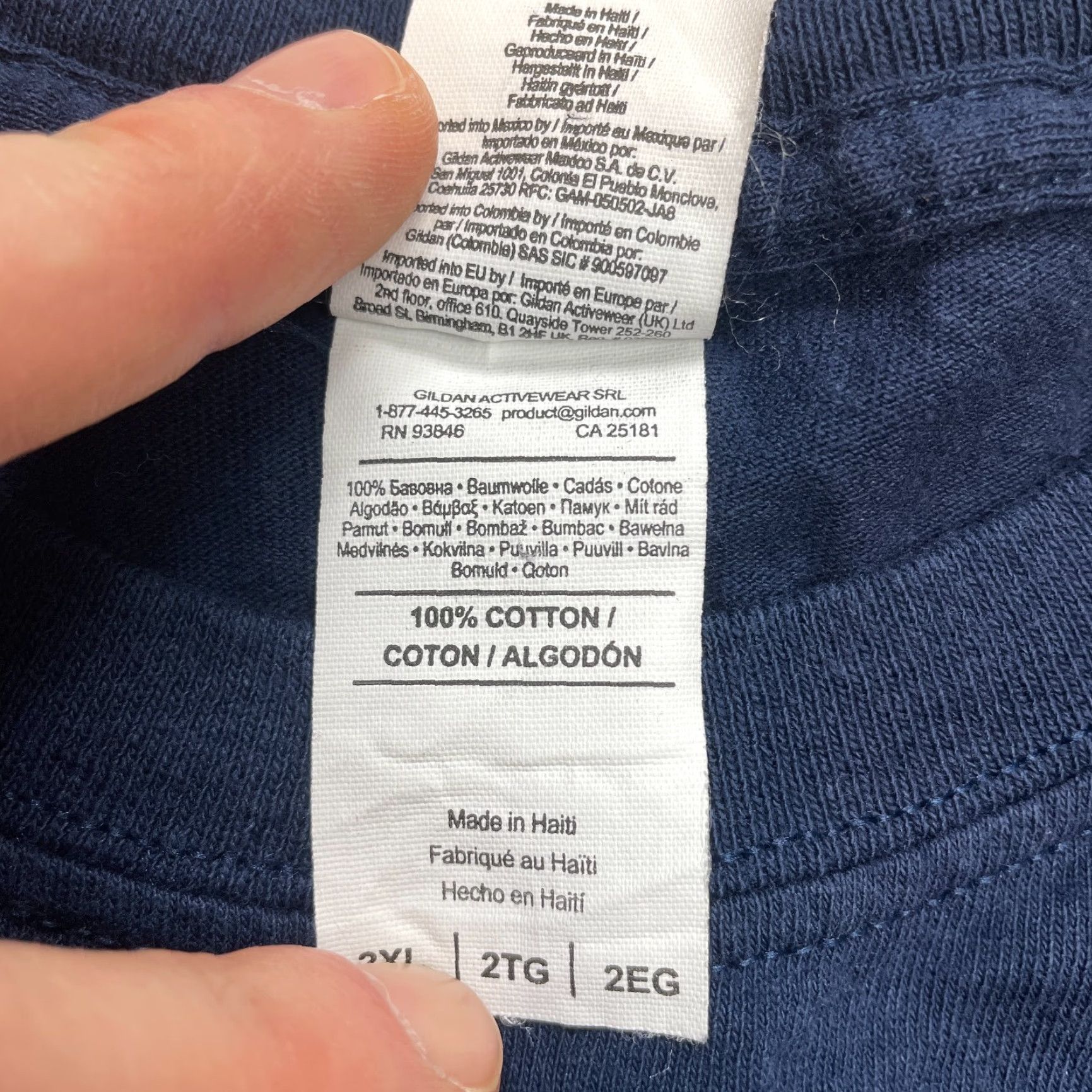 Gildan Gildan Heavy Cotton Shirt Mens 2XL Blue Short Sleeve Crew Neck T-Shirt Size US XXL / EU 58 / 5 - 5 Thumbnail