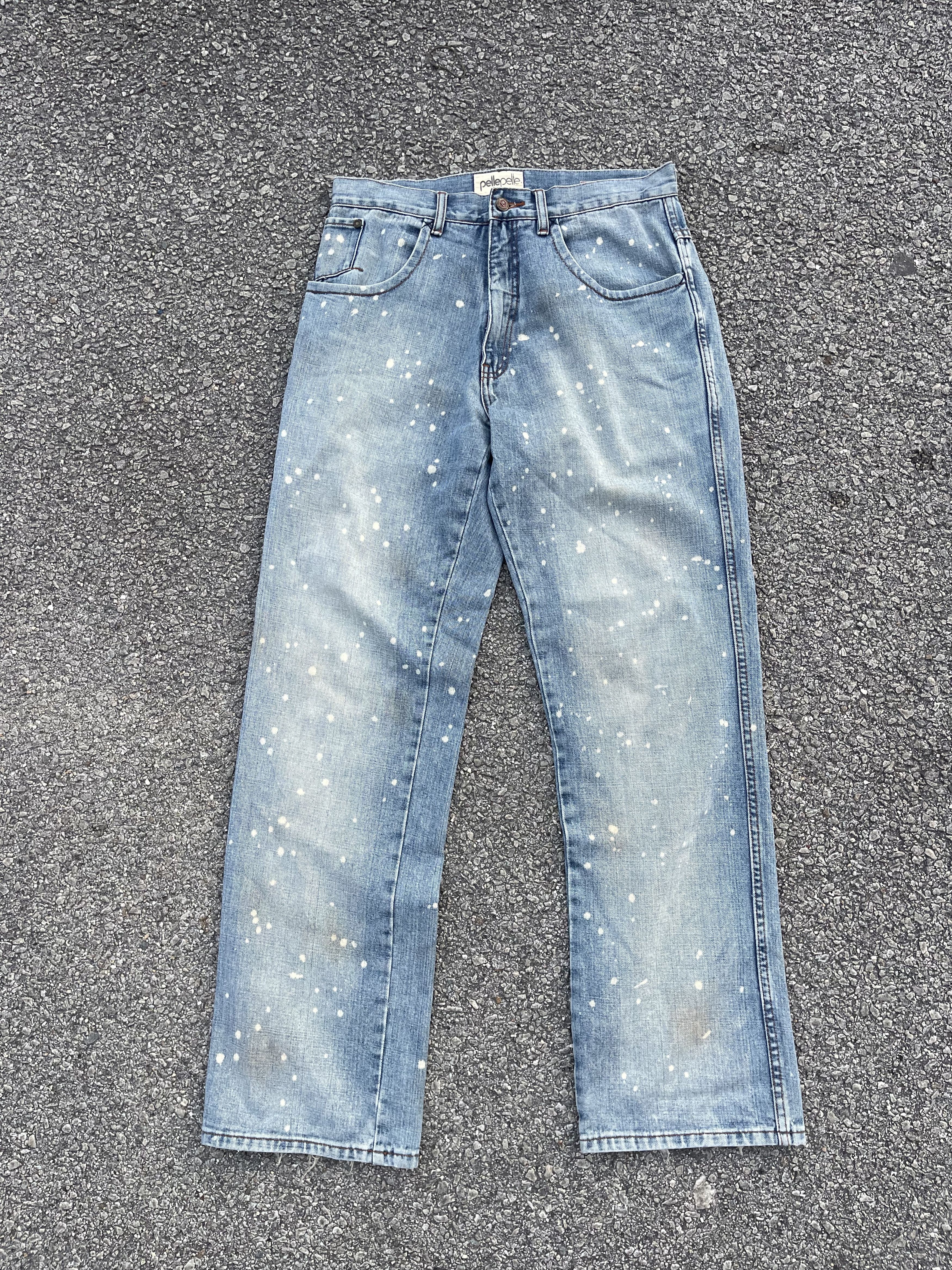 Marc Buchanan Vintage Baggy Wide Leg Pelle Pelle Faded Distressed Size US 33 - 3 Thumbnail