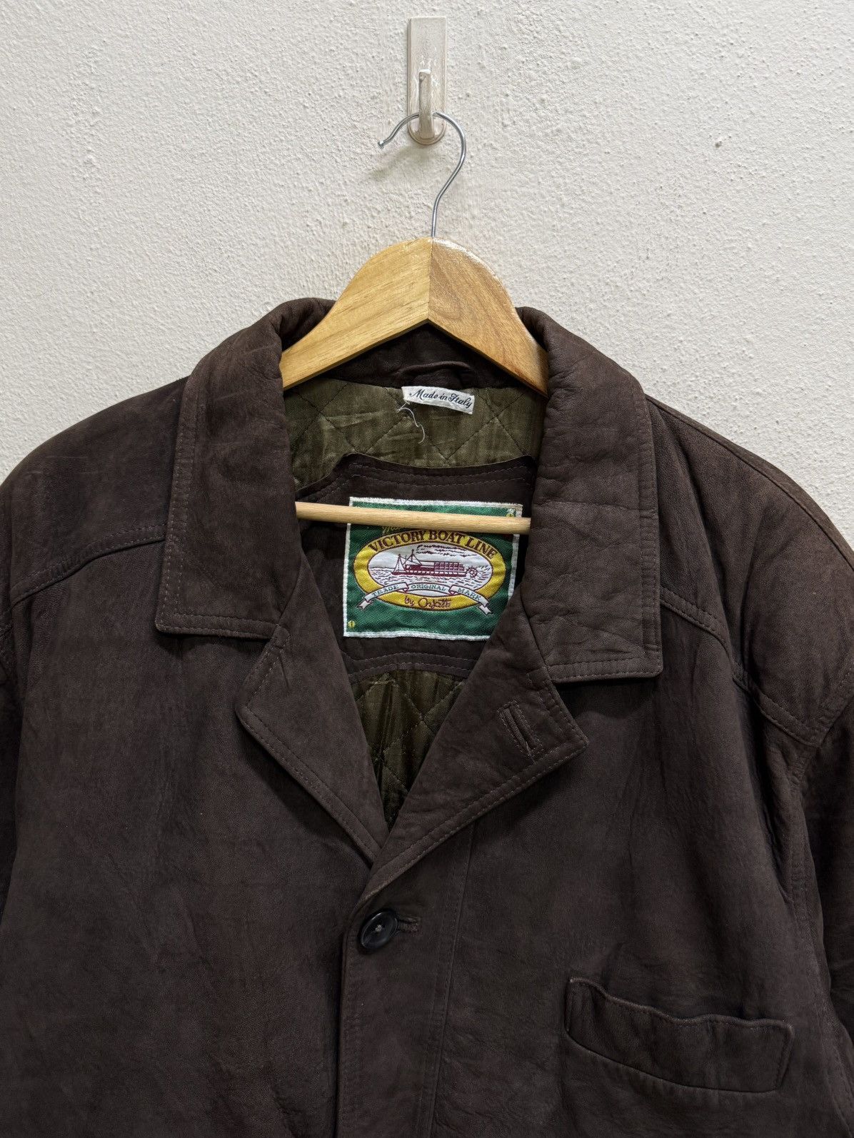 Vintage Vintage Victory Boat Line Suede Brown Jacket Wool lined Size US L / EU 52-54 / 3 - 21 Thumbnail