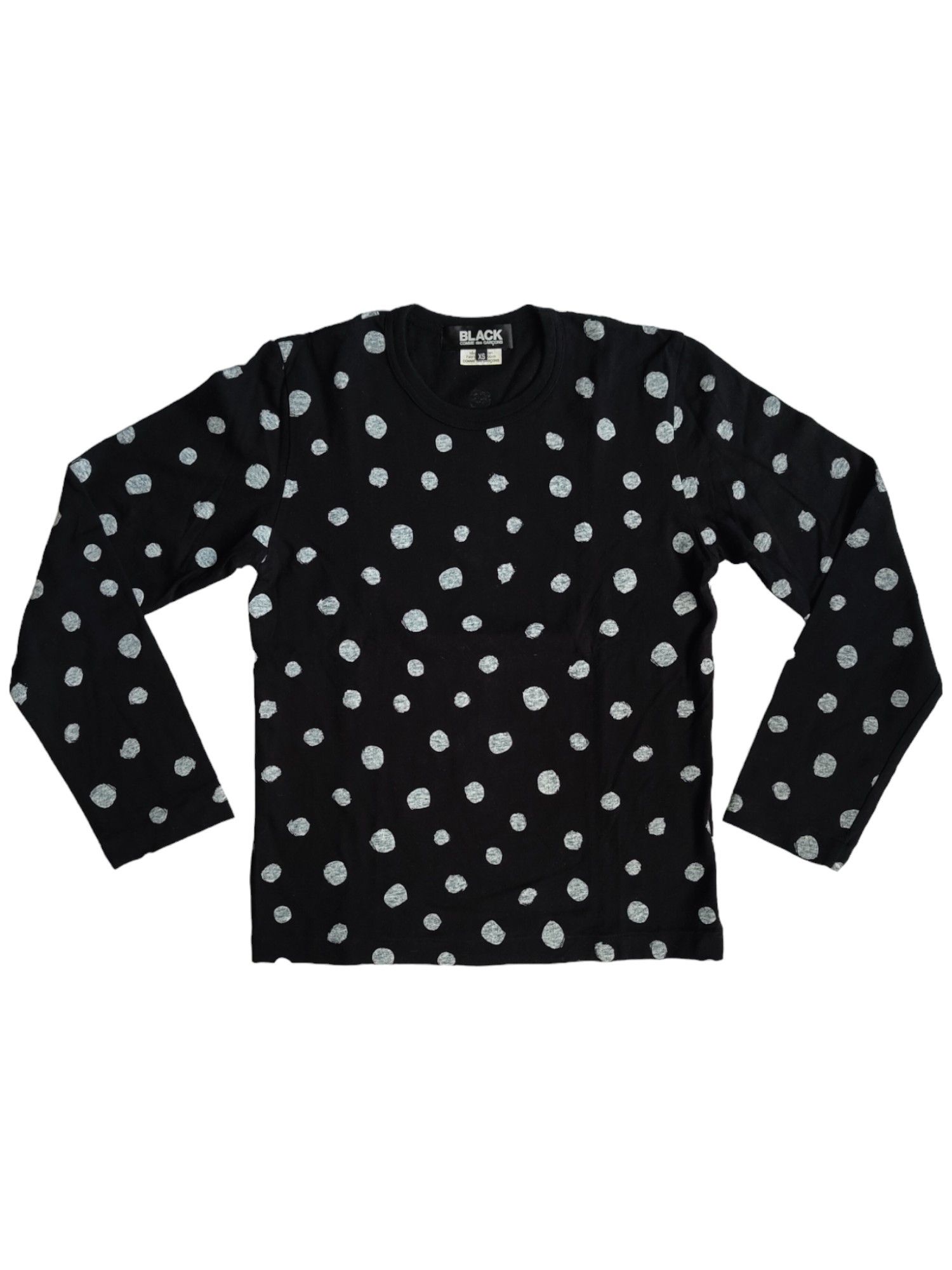 Comme des Garcons Black Black Cotton T-Shirt With Overall White Paint Polka Dots Size XS / US 0-2 / IT 36-38 - 1 Thumbnail