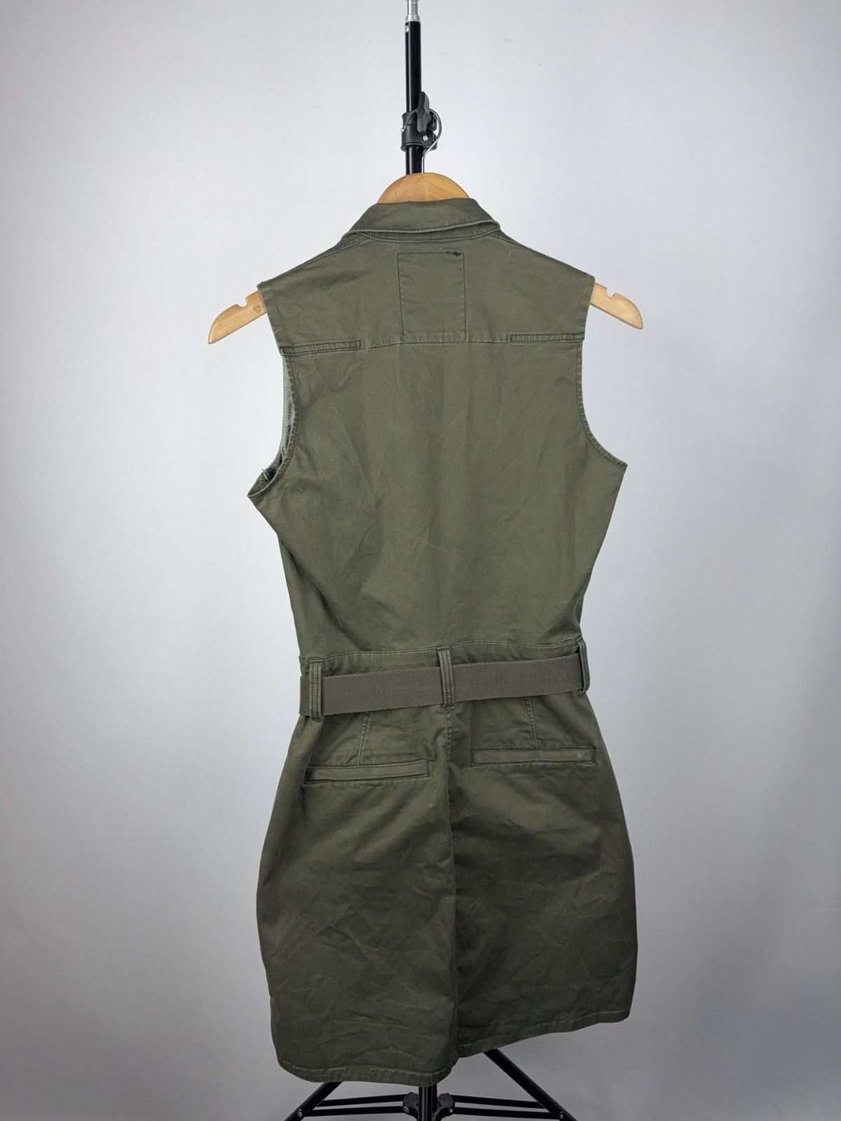 G-Star × Vintage G-Star RAW Belted Utility Shirt Dress Khaki Sleeveless S Size S / US 4 / IT 40 - 7 Thumbnail