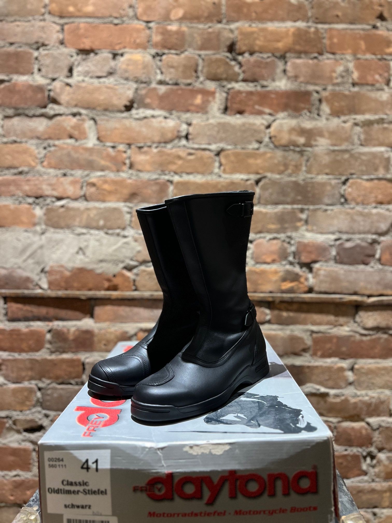 Frey Daytona Classic Oldtimer Motorcycle Boots – Black