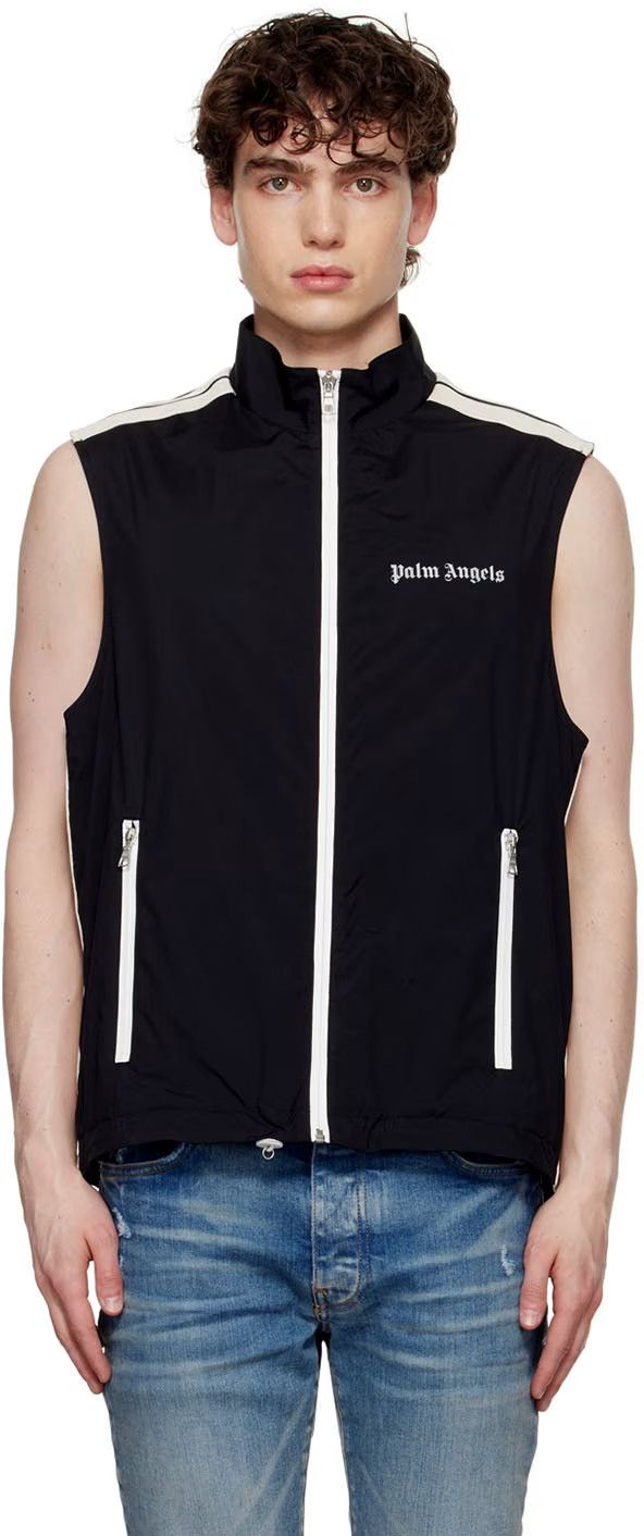 Palm Angels o1y0325 Logo Vest in Black Size US M / EU 48-50 / 2 - 1 Thumbnail