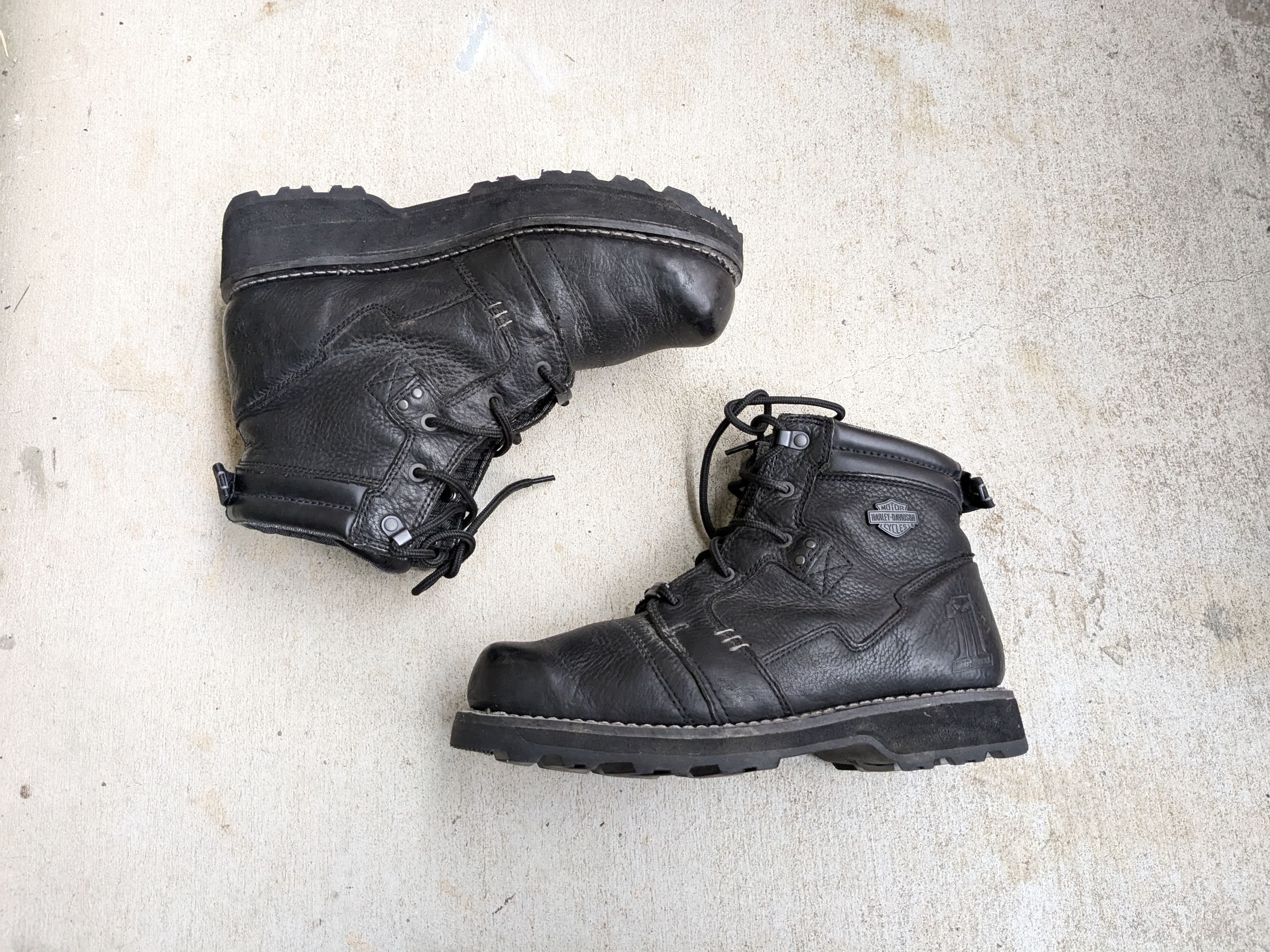 Harley Davidson Harley Davidson Motorcycle Boots Black 12 Biker Leather Size US 12 / EU 45 - 1 Thumbnail