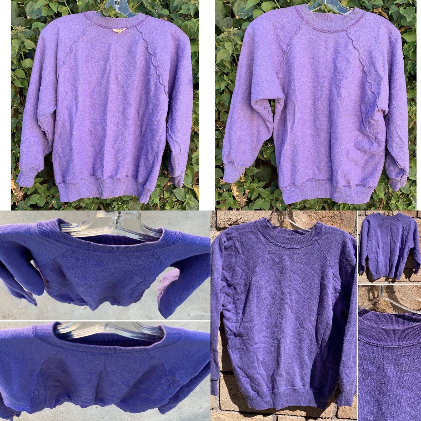 Tultex VINTAGE Tultex Sweatshirt Raglan Long Sleeve Pullover S Unisex Adults Purple Cotton Blend 50% Creslan 50% PULLOVER USA 1990s? Lavender Purple Soap? Size US S / EU 44-46 / 1 - 9 Thumbnail