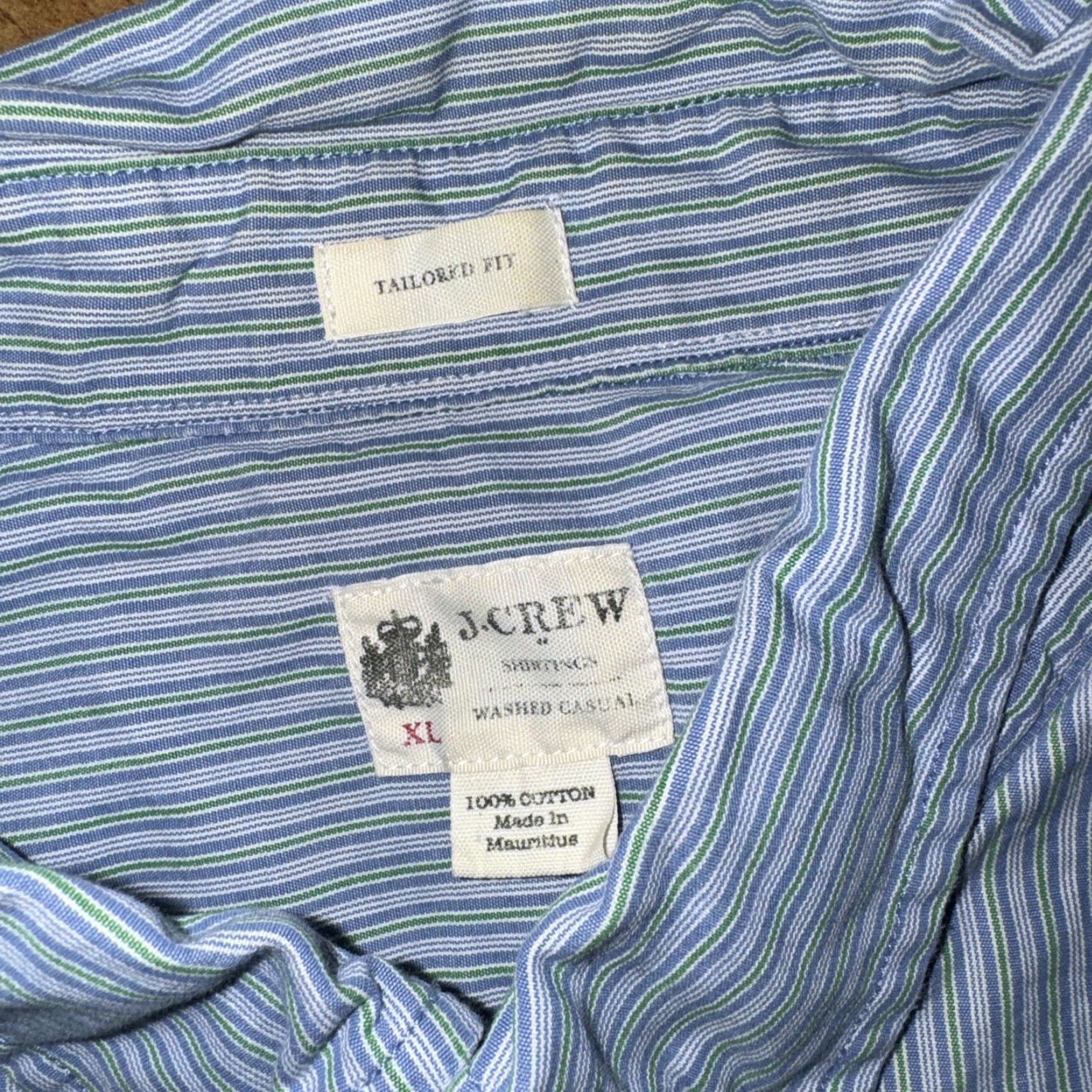 J.Crew VINTAGE J.Crew Tailored Fit Washed Casual Long Sleeve Button Up Shirt Blue XL Size US XL / EU 56 / 4 - 3 Thumbnail