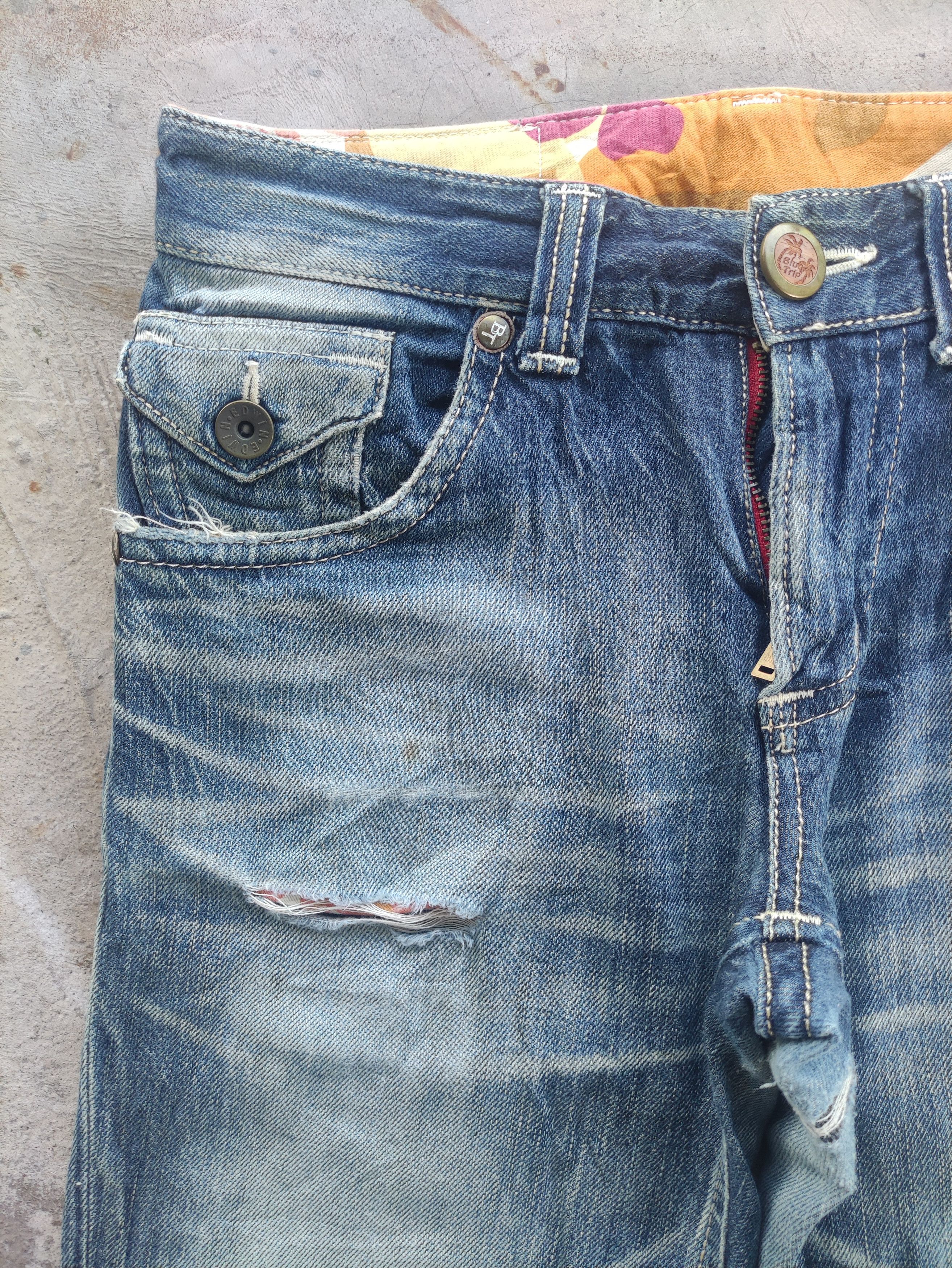 Vintage Edwin Japan Flare Distressed Faded Denim