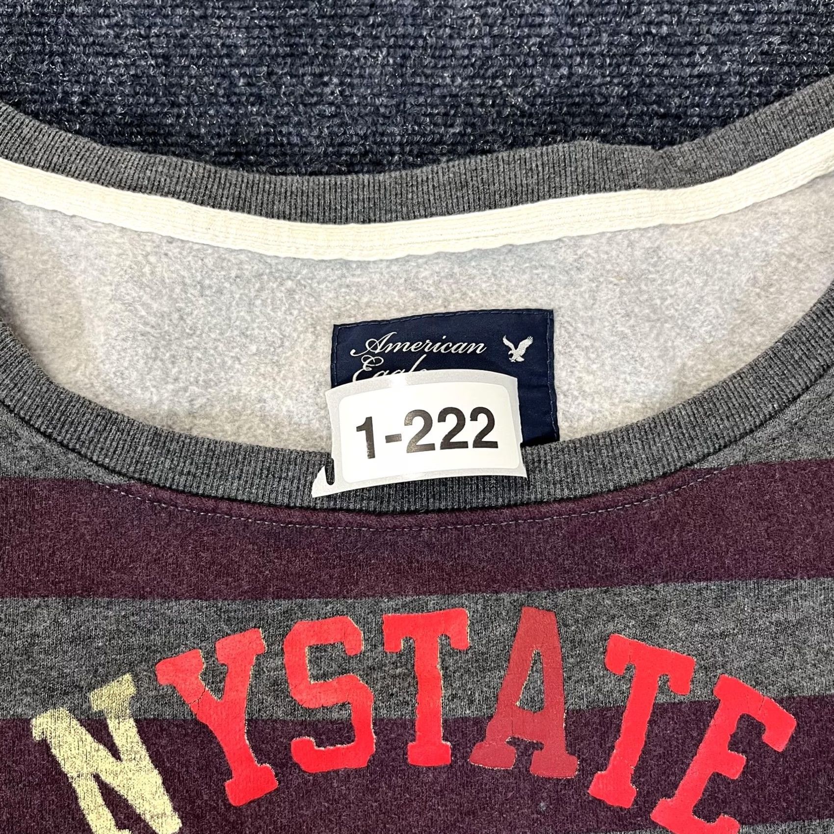 American Eagle Outfitters VINTAGE American Eagle Outfitters Sweater Womens M Gray Burgundy Stripe AE Y2K Size M / US 6-8 / IT 42-44 - 5 Thumbnail