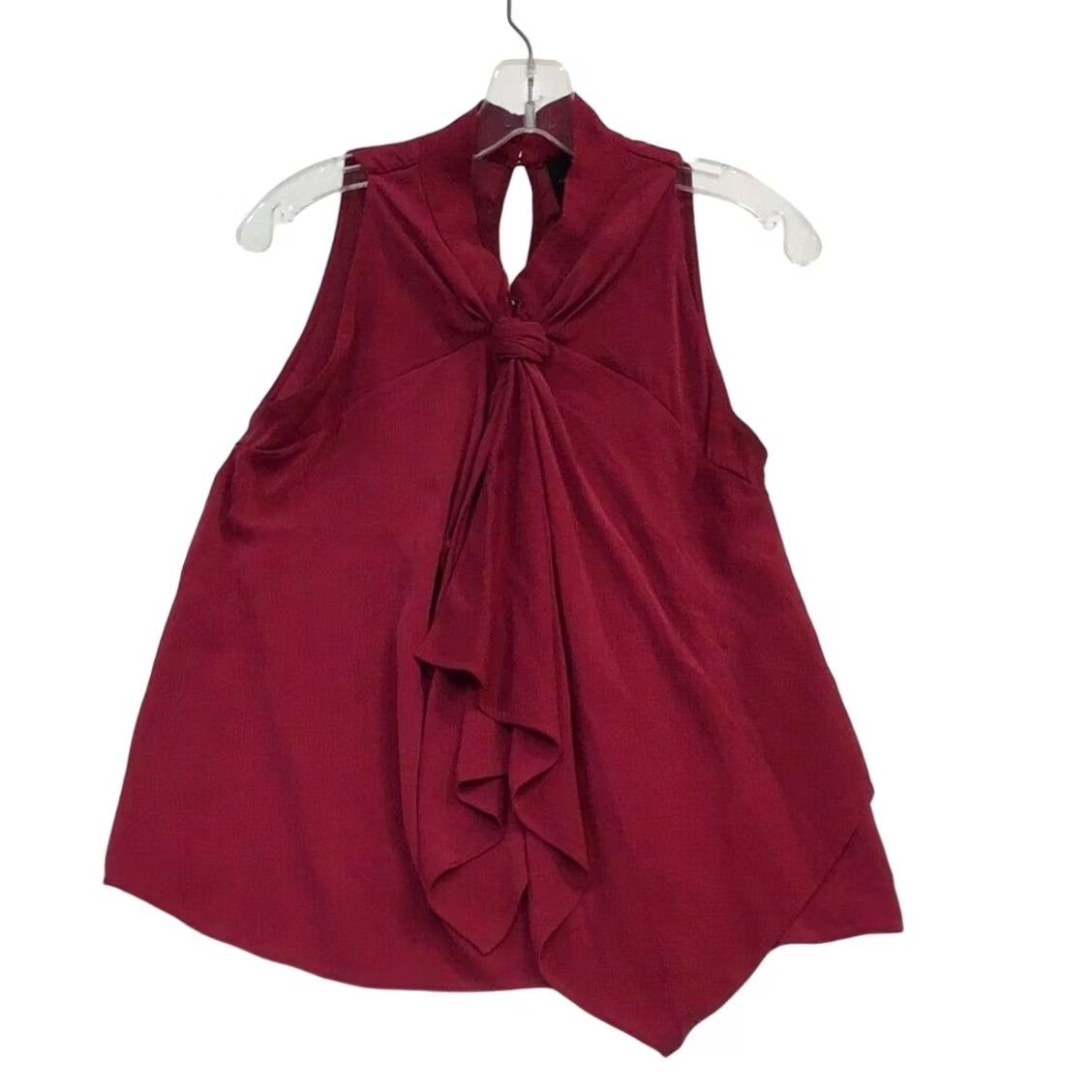 Vintage KNOT Women Silk Knot Top Tank Dark Red Size 6 Women’s Tank Silk Knot Top 6 Dark Red Worn By Diane Von Furstenberg Size M / US 6-8 / IT 42-44 - 2 Thumbnail