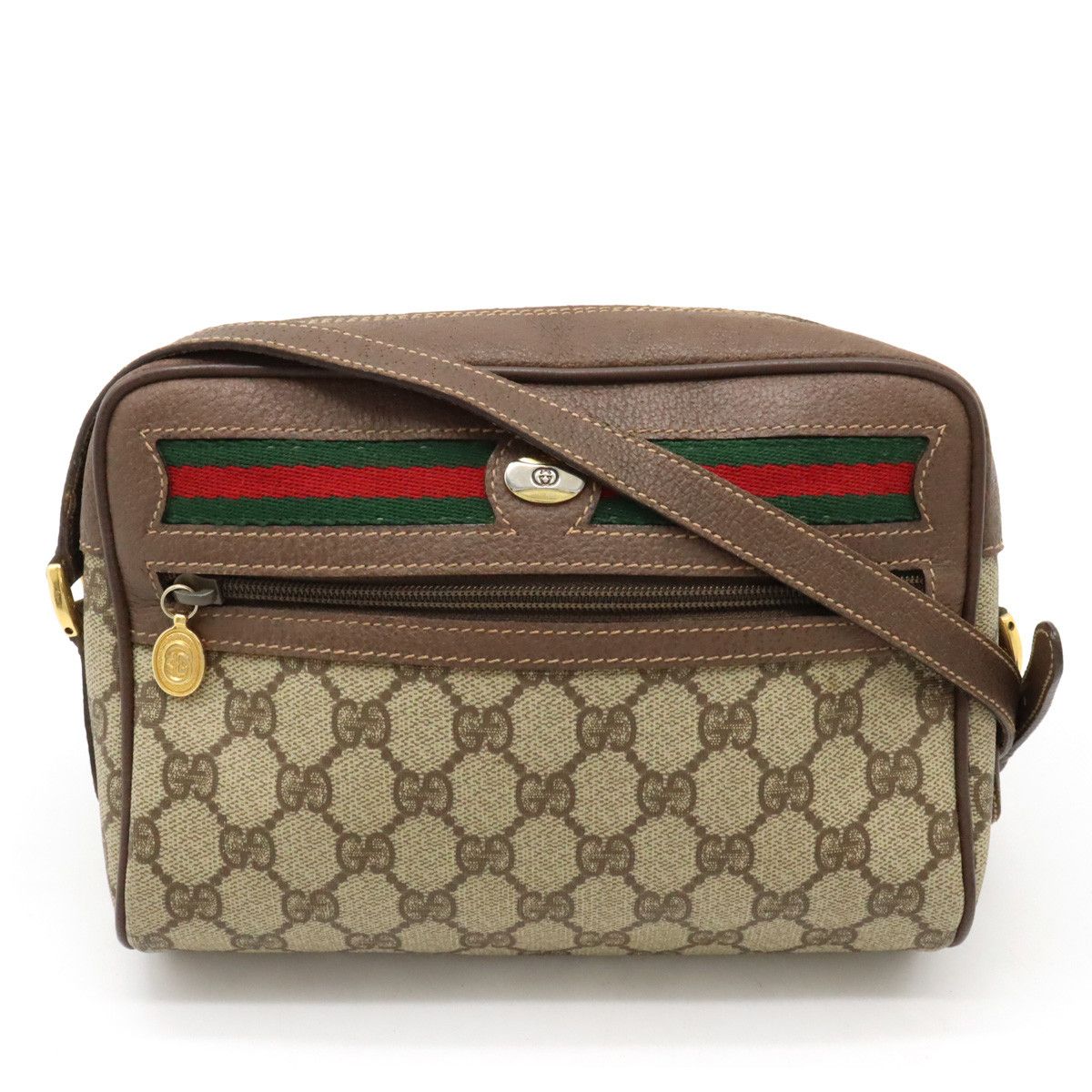 Gucci Gucci Gucci Old Gucci Sherry Line Shoulder Bag PVC Leather Canvas Crossbody Bag 0011156655 in Very Good Condition Size ONE SIZE - 1 Thumbnail