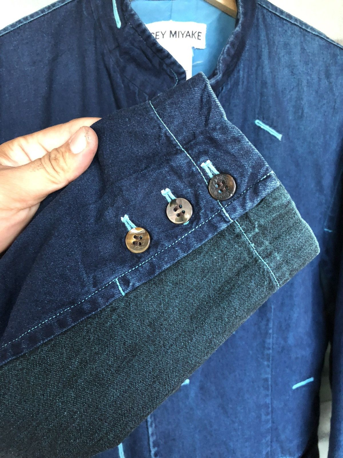 Issey Miyake Fall Winter 1993's Issey Miyake Chambre Denim Jacket Size US L / EU 52-54 / 3 - 8 Thumbnail