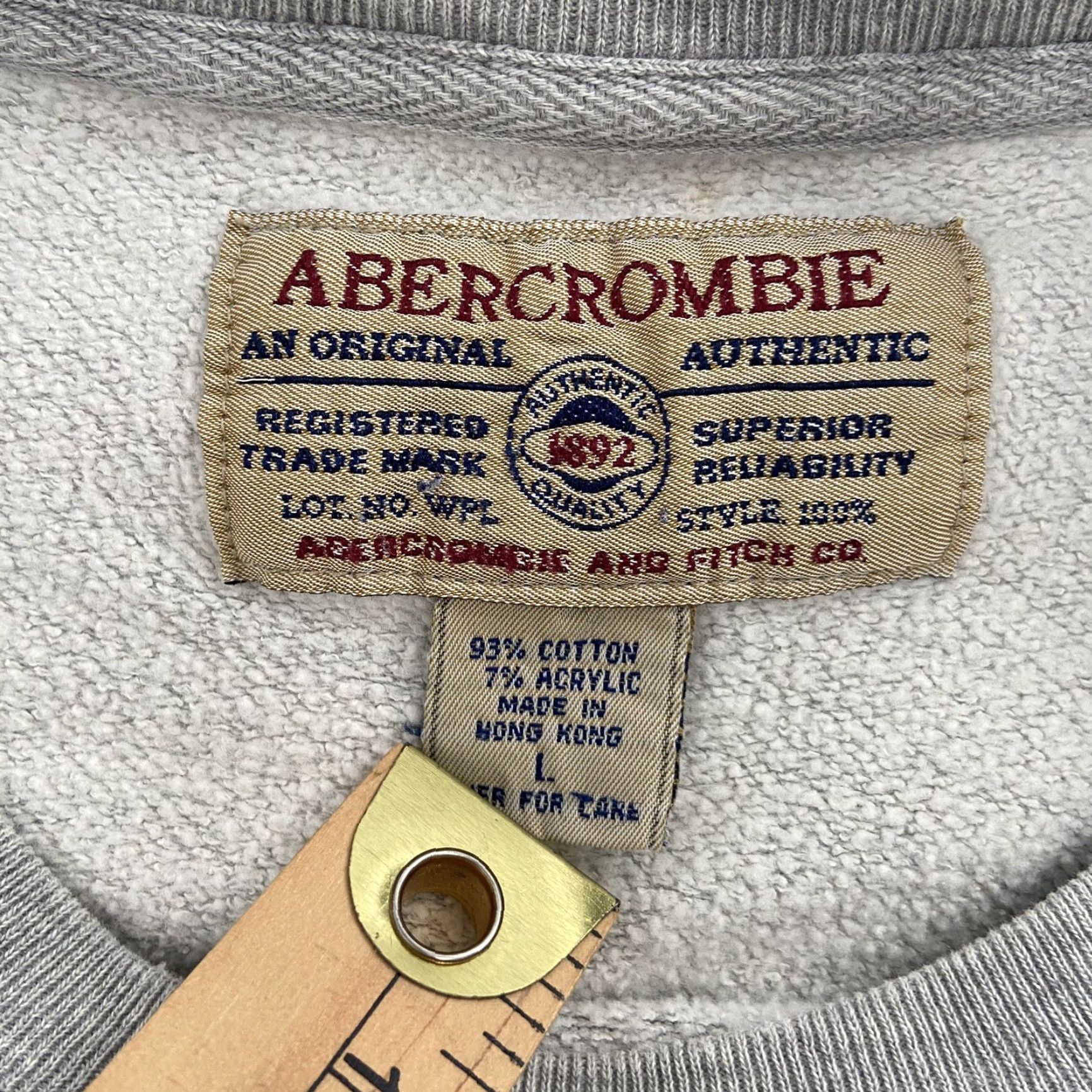 Abercrombie & Fitch VINTAGE Abercrombie & Fitch Sweater Mens Large Gray Crew Neck Pullover Logo All Seasons Knit Sweater - Mens L Grey - 90s/Logo/School style Size US L / EU 52-54 / 3 - 6 Thumbnail