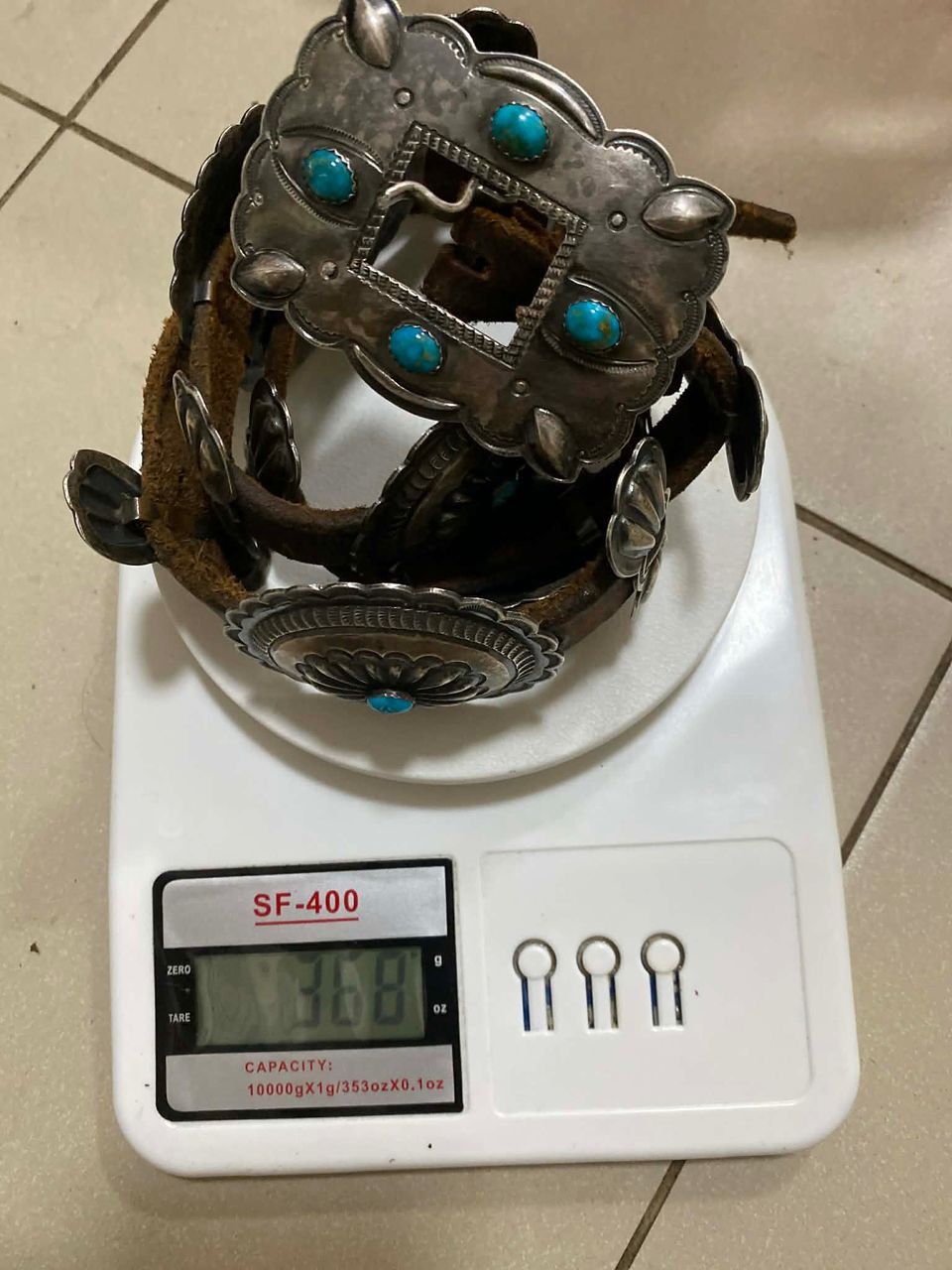 Sterling Silver Signed H Morgan Navajo Sterling ,Turquoise Concho Belt Size ONE SIZE - 15 Thumbnail