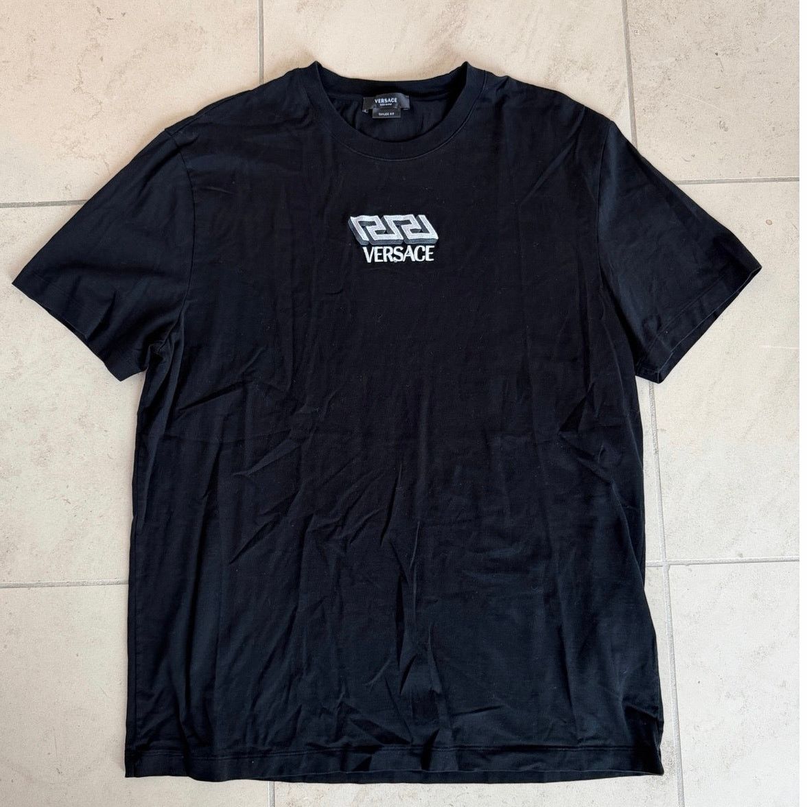 Versace Versace Black Logo T-Shirt 2XL Embroidered NFC Authentic Tee Size US XXL / EU 58 / 5 - 1 Thumbnail
