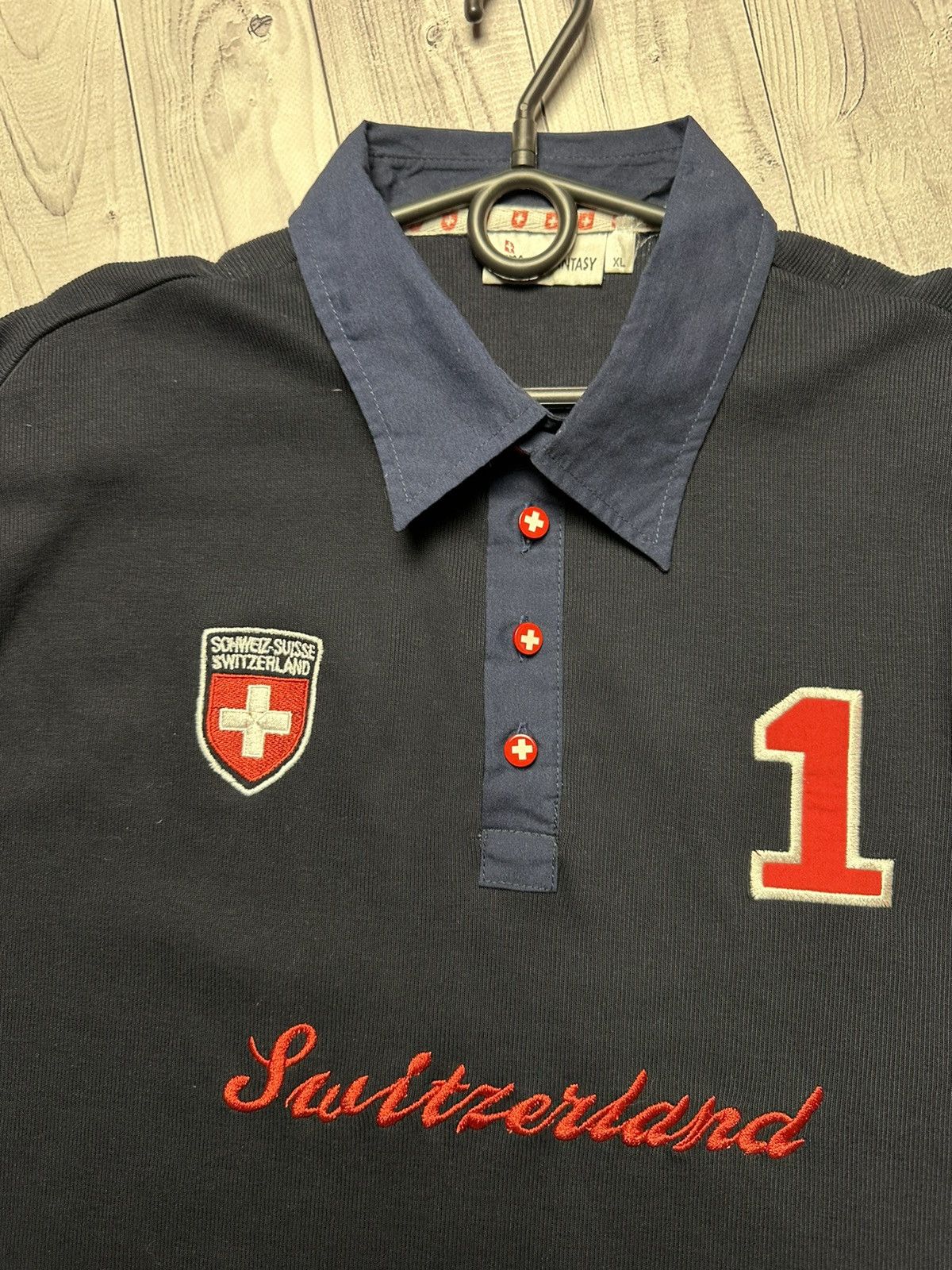 Vintage Vintage rugby jersey Switzerland Suisse 1 big logo size XL Size US XL / EU 56 / 4 - 4 Thumbnail